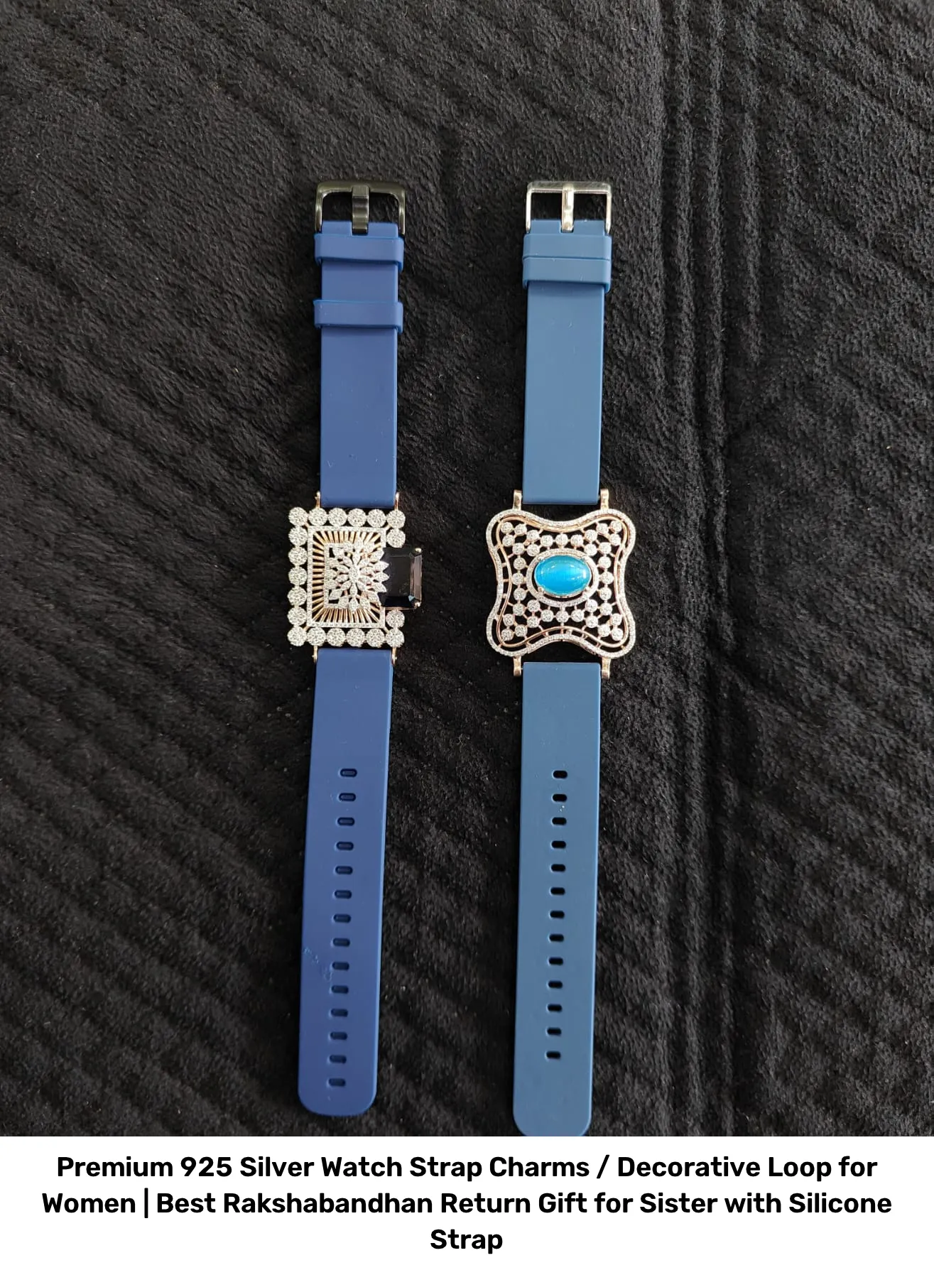 Premium 925 Silver Watch Strap Charms / Decorative Loop for Women | Best Rakshabandhan Return Gift for Sister with Silicone Strap 2