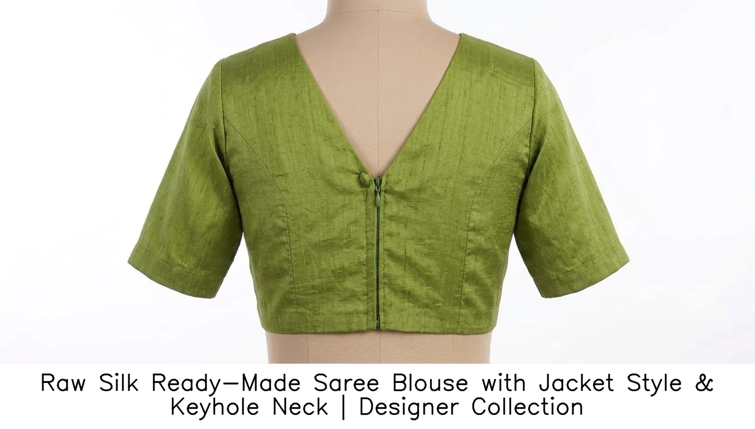 Raw Silk Ready-Made Saree Blouse with Jacket Style & Keyhole Neck | Designer Collection 6