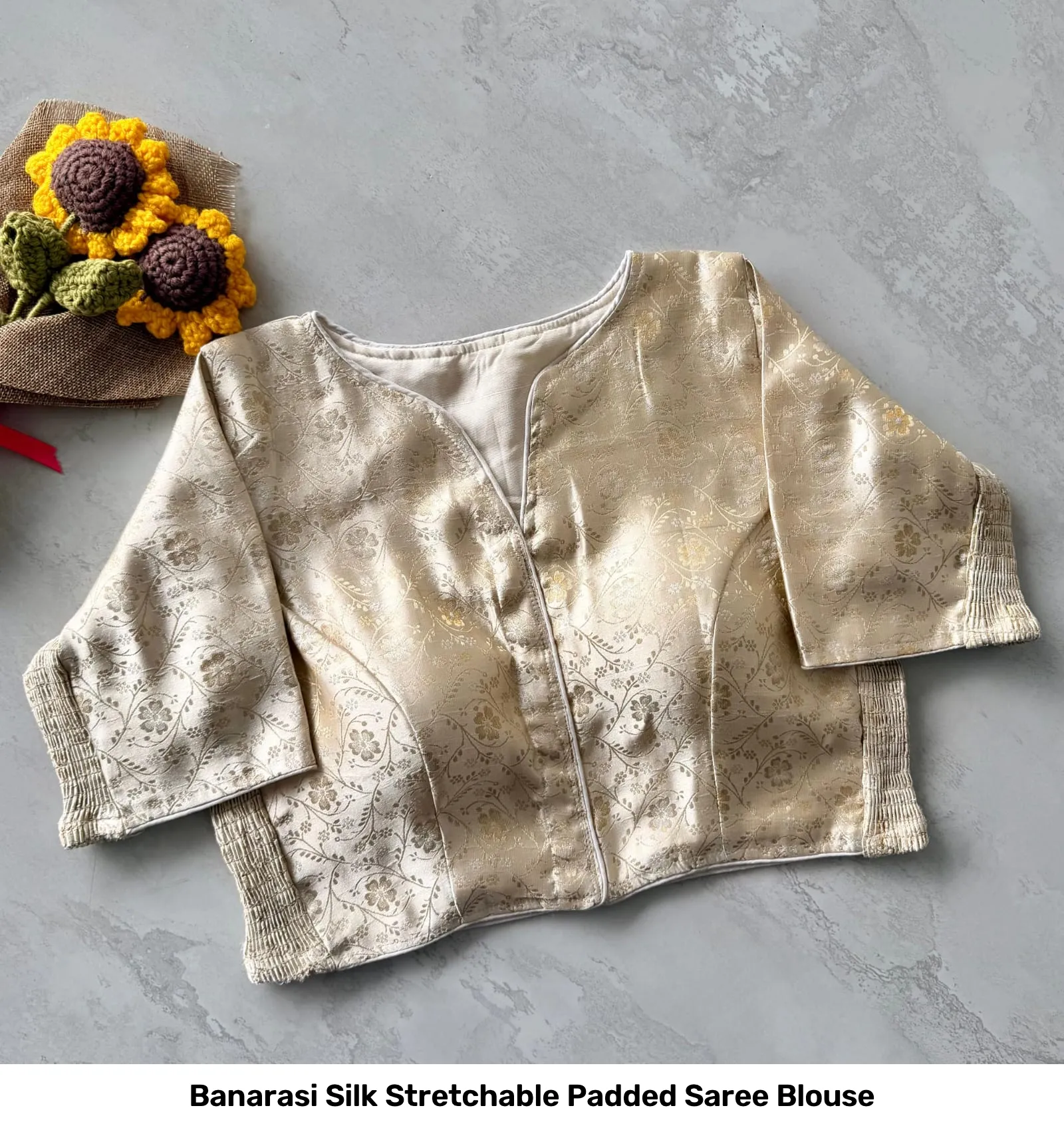 Banarasi Silk Stretchable Padded Saree Blouse 5