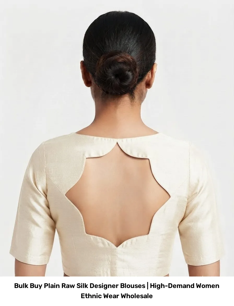 Bulk Buy Plain Raw Silk Designer Blouses | High-Demand Women Ethnic Wear Wholesale 2
