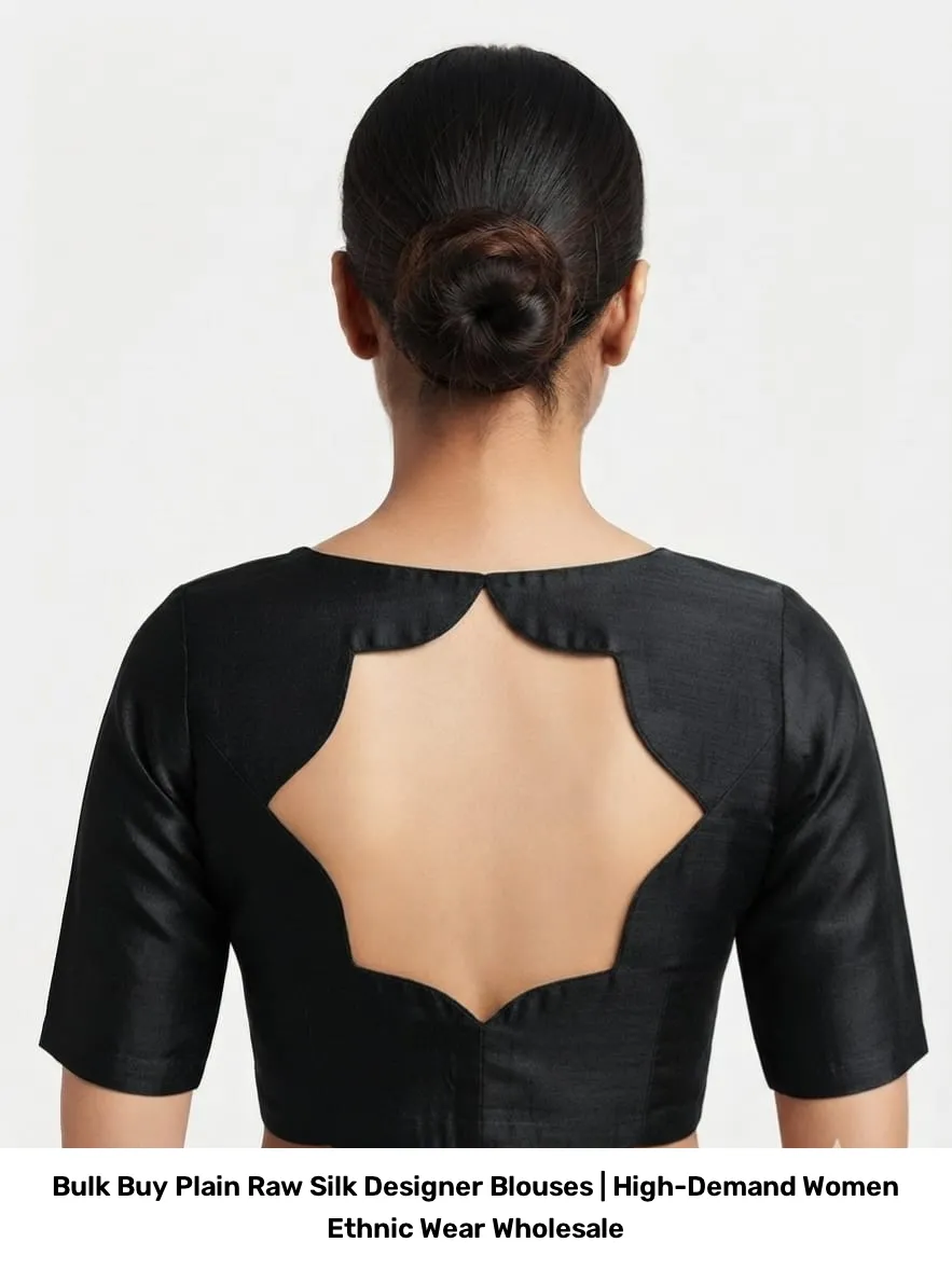 Bulk Buy Plain Raw Silk Designer Blouses | High-Demand Women Ethnic Wear Wholesale 3