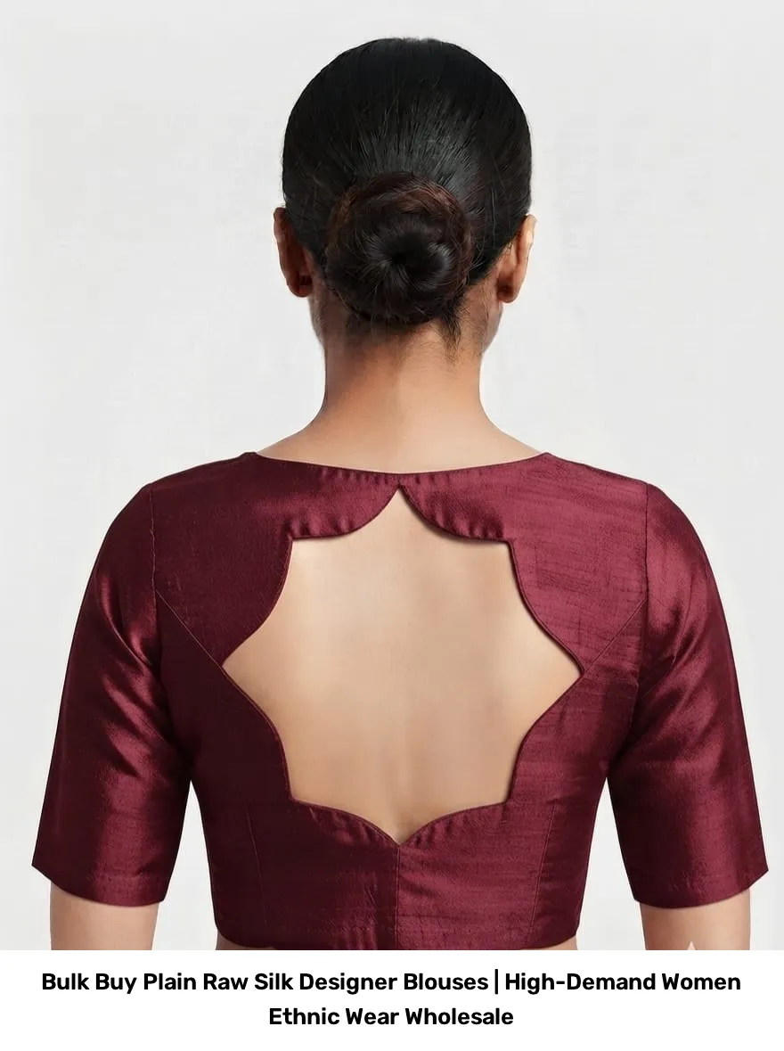 Bulk Buy Plain Raw Silk Designer Blouses | High-Demand Women Ethnic Wear Wholesale 4
