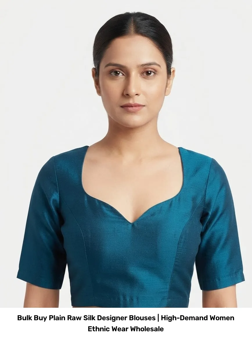 Bulk Buy Plain Raw Silk Designer Blouses | High-Demand Women Ethnic Wear Wholesale 6