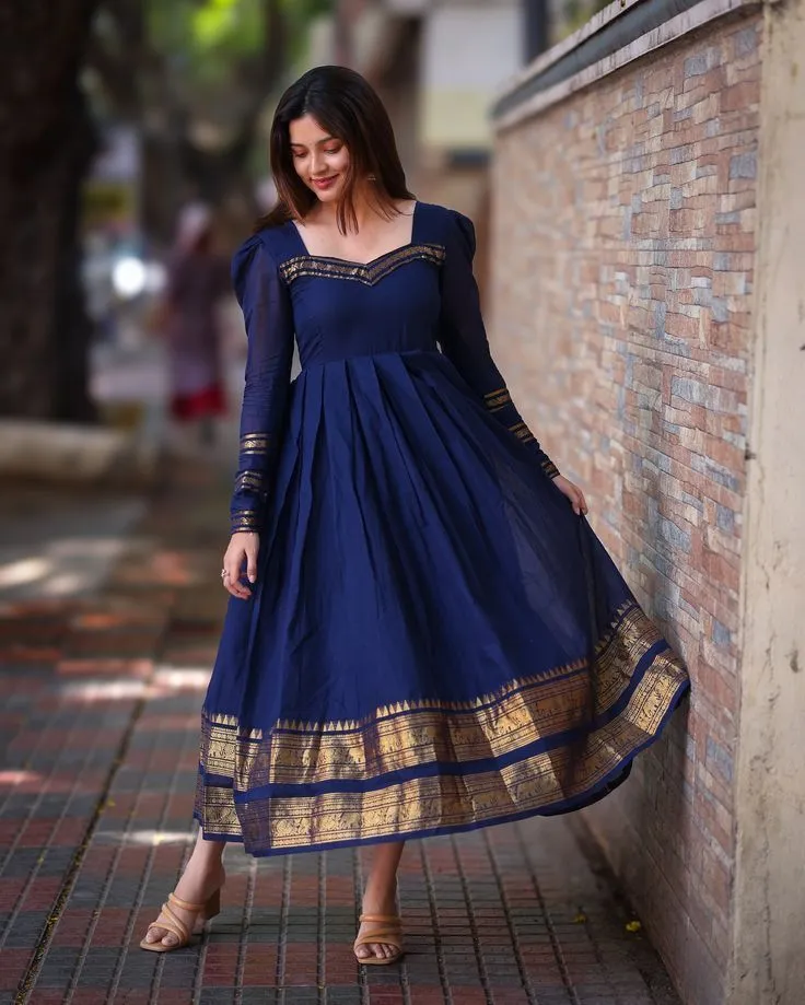 Bulk Buy Traditional Pattu Long Frocks & Handloom Dresses 1