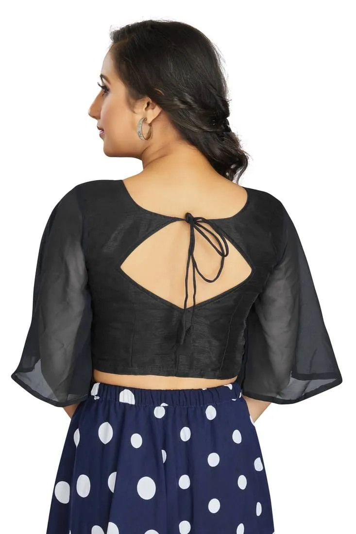 Buy Stylish Bell Sleeve Readymade Saree Blouse Online – Designer Ethnic Wear for Women