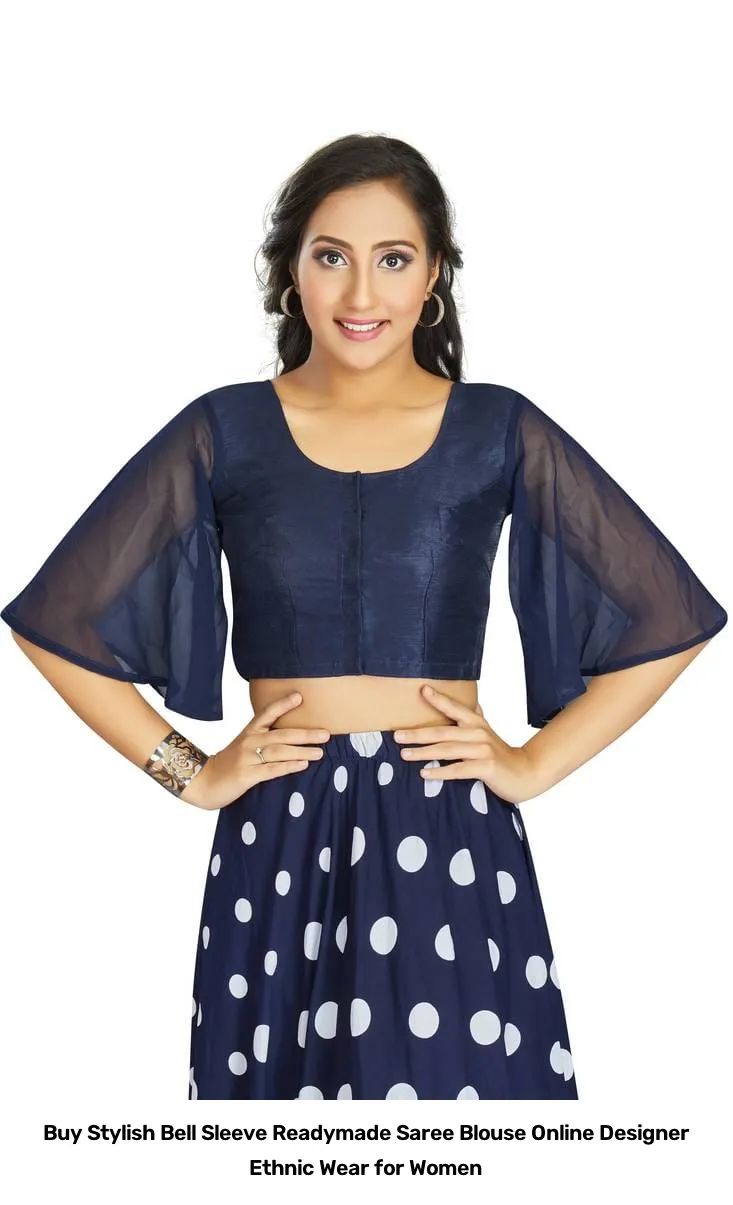 Buy Stylish Bell Sleeve Readymade Saree Blouse Online – Designer Ethnic Wear for Women 10