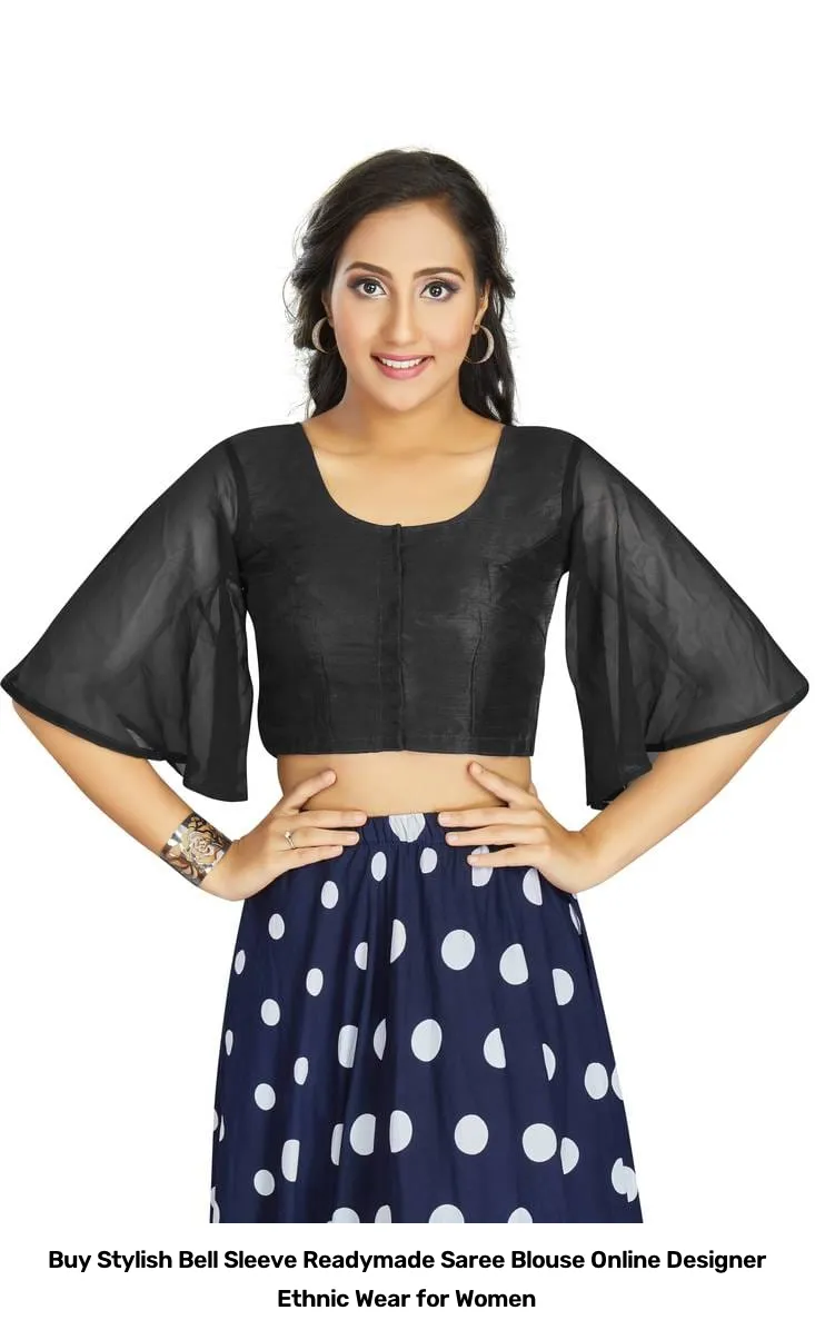 Buy Stylish Bell Sleeve Readymade Saree Blouse Online – Designer Ethnic Wear for Women 3