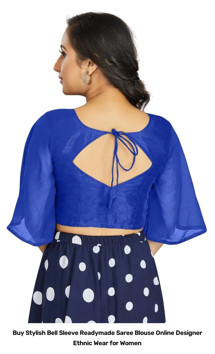 Buy Stylish Bell Sleeve Readymade Saree Blouse Online – Designer Ethnic Wear for Women 8