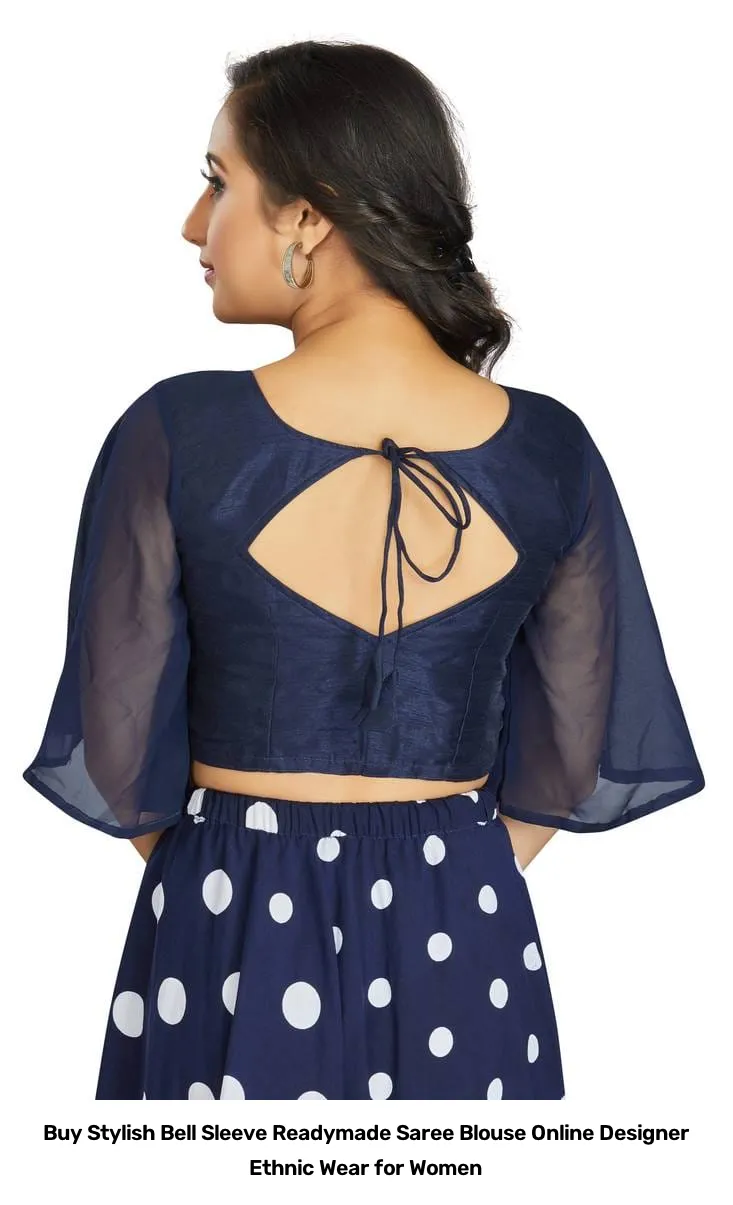 Buy Stylish Bell Sleeve Readymade Saree Blouse Online – Designer Ethnic Wear for Women 9