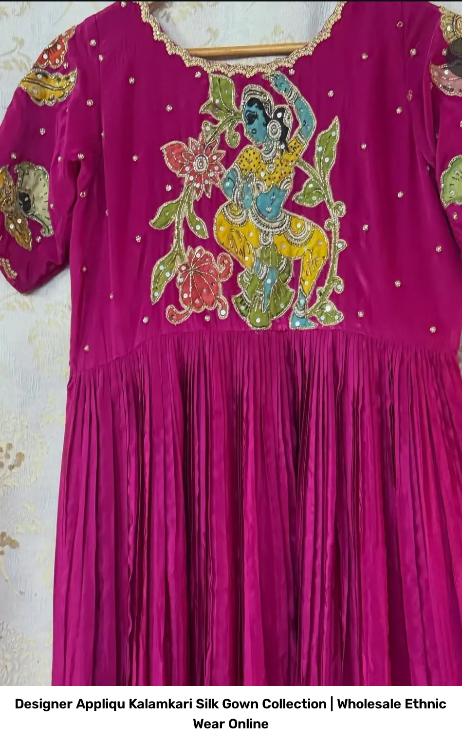Designer Appliqué Kalamkari Silk Gown Collection | Wholesale Ethnic Wear Online 11