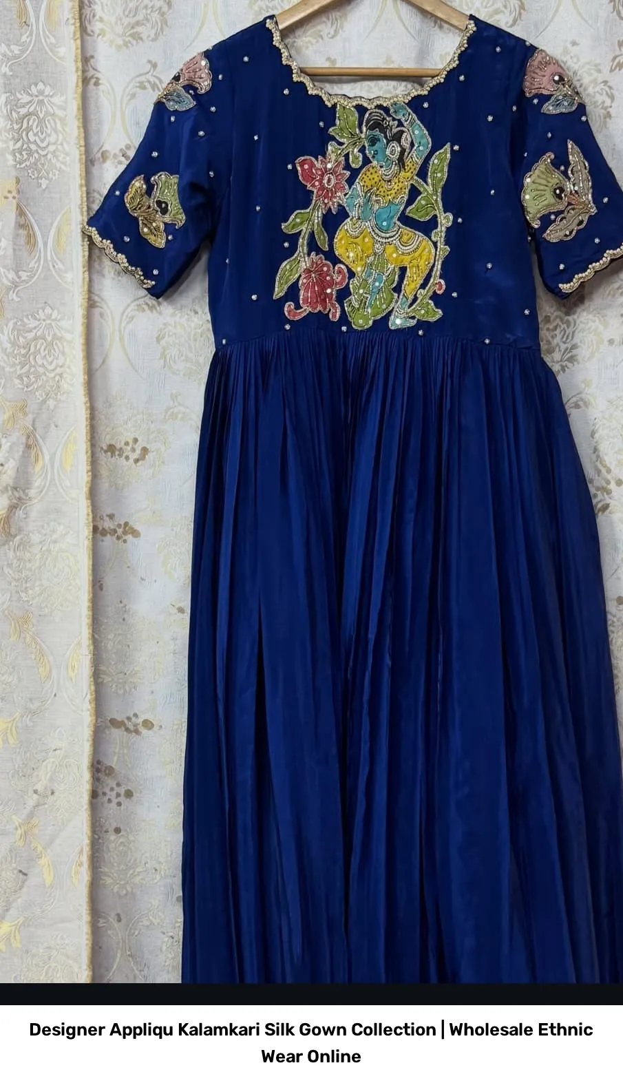 Designer Appliqué Kalamkari Silk Gown Collection | Wholesale Ethnic Wear Online 13