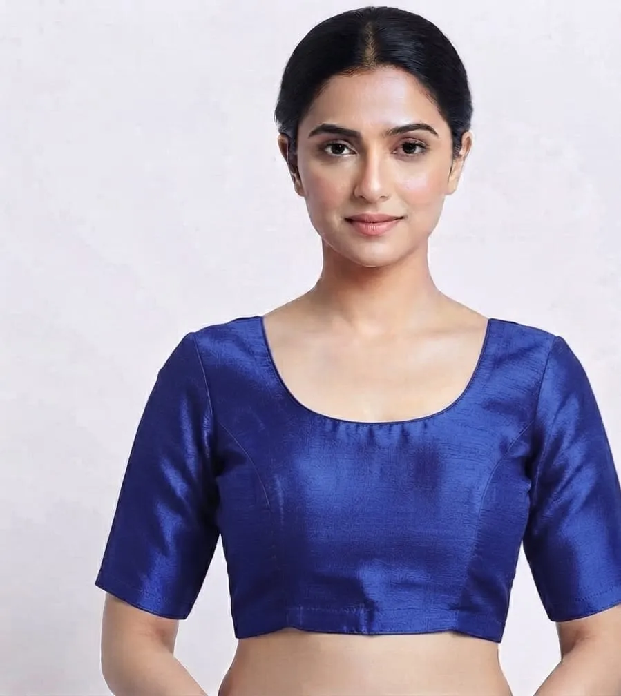 Elegant Raw Silk Party Wear Blouse with Back Button Detailing | Buy Saree Blouses Online
