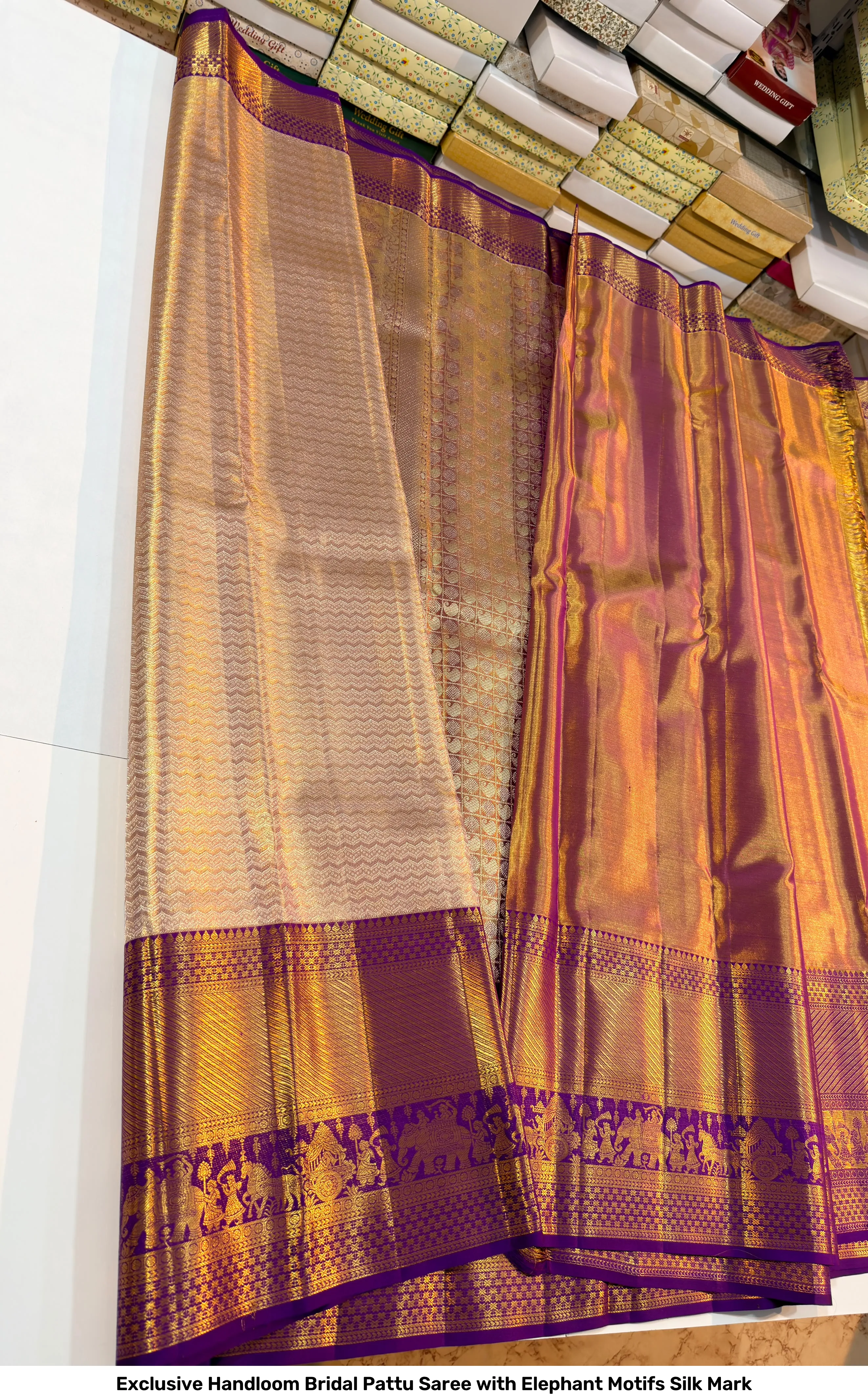 Exclusive Handloom Bridal Pattu Saree with Elephant Motifs – Silk Mark 2