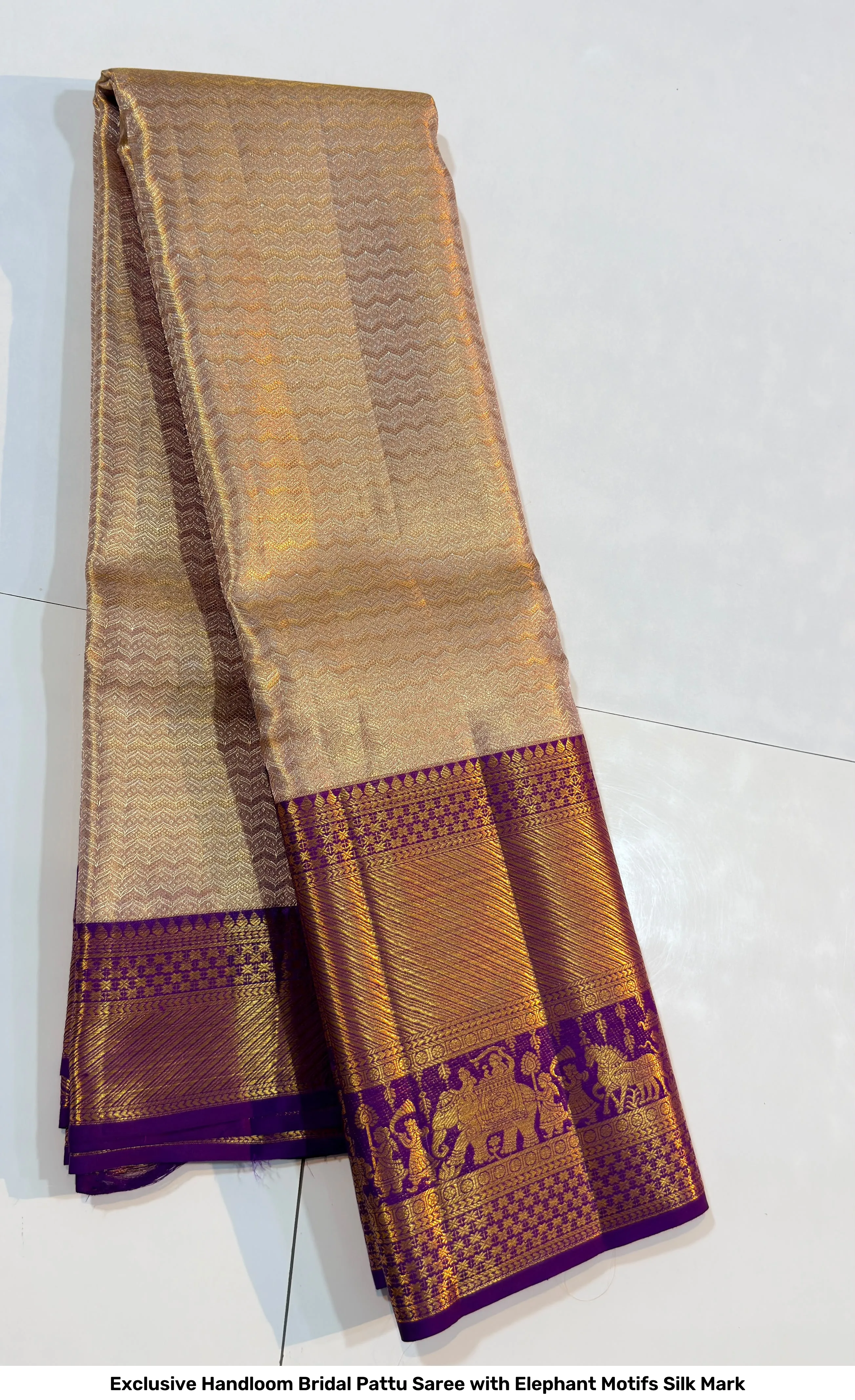 Exclusive Handloom Bridal Pattu Saree with Elephant Motifs – Silk Mark 3