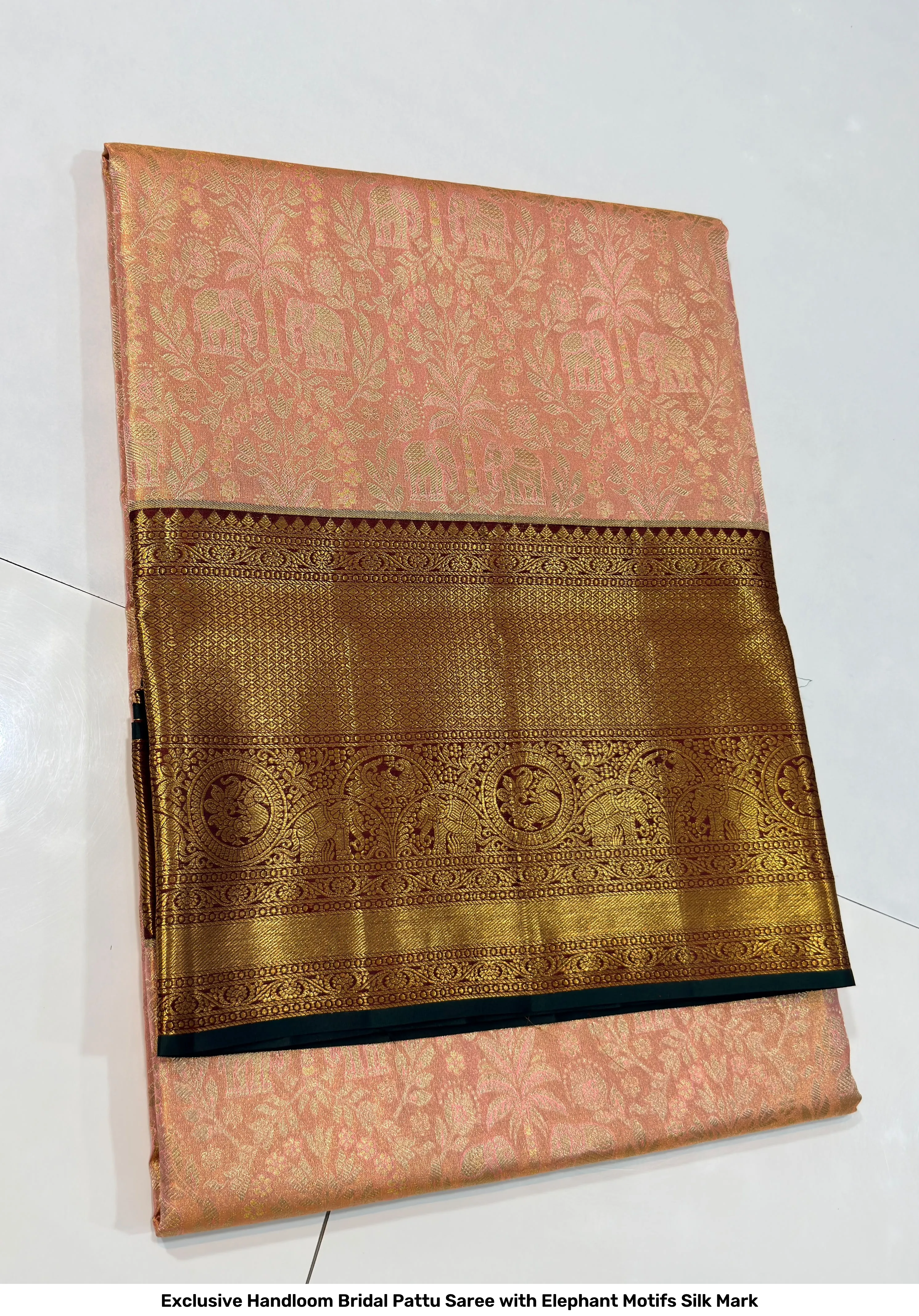 Exclusive Handloom Bridal Pattu Saree with Elephant Motifs – Silk Mark 6