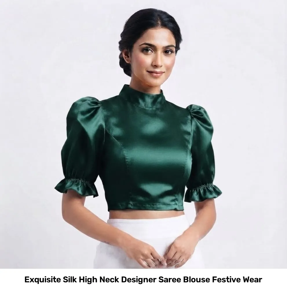 Exquisite Silk High Neck Designer Saree Blouse – Festive Wear 6