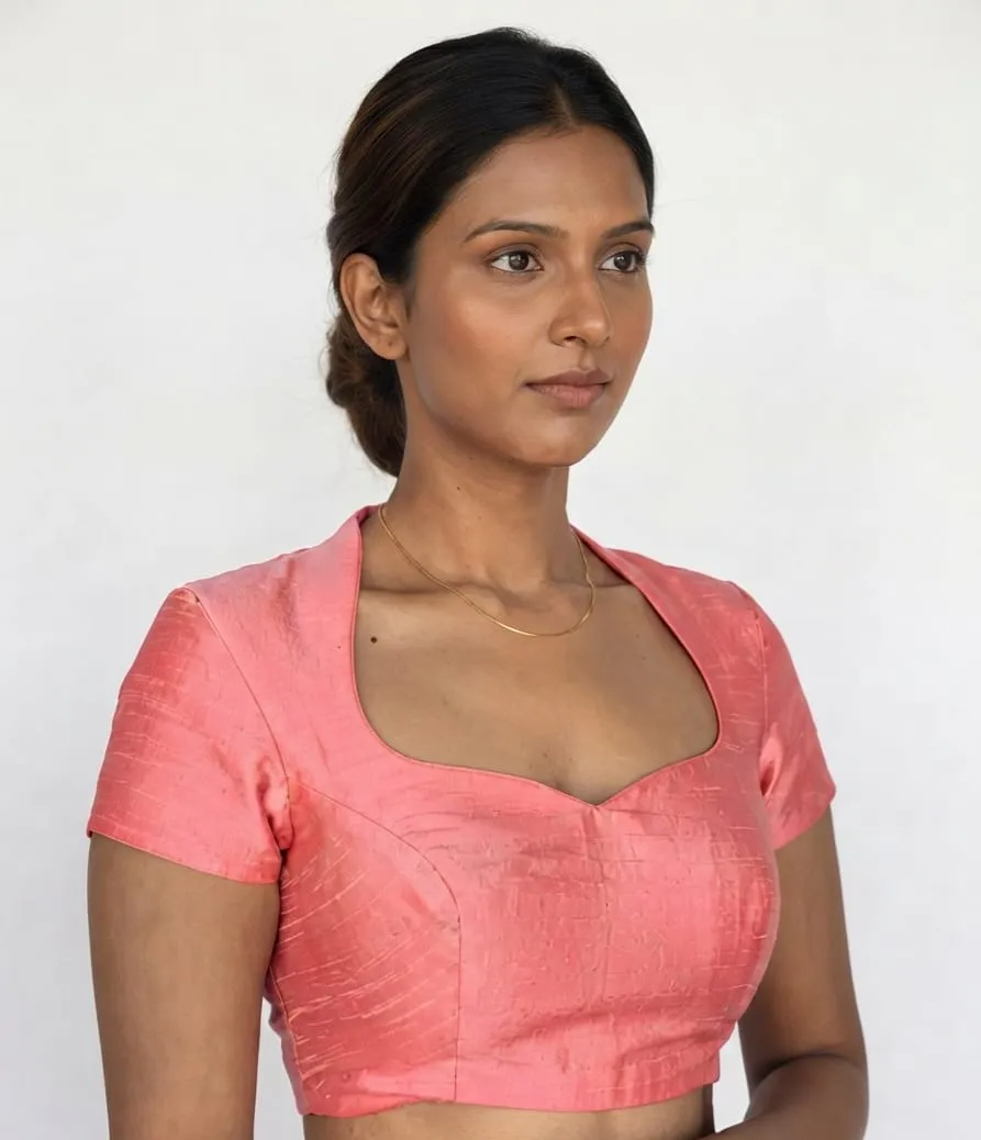 High-Quality Silk Blend Sleeveless Sweetheart Neck Blouse for Women - Multiple Colors