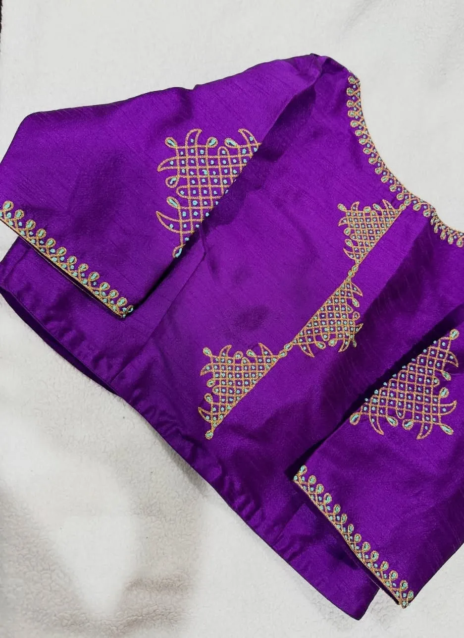 Latest Royal Purple Maggam Work Blouse Design – Shop Online