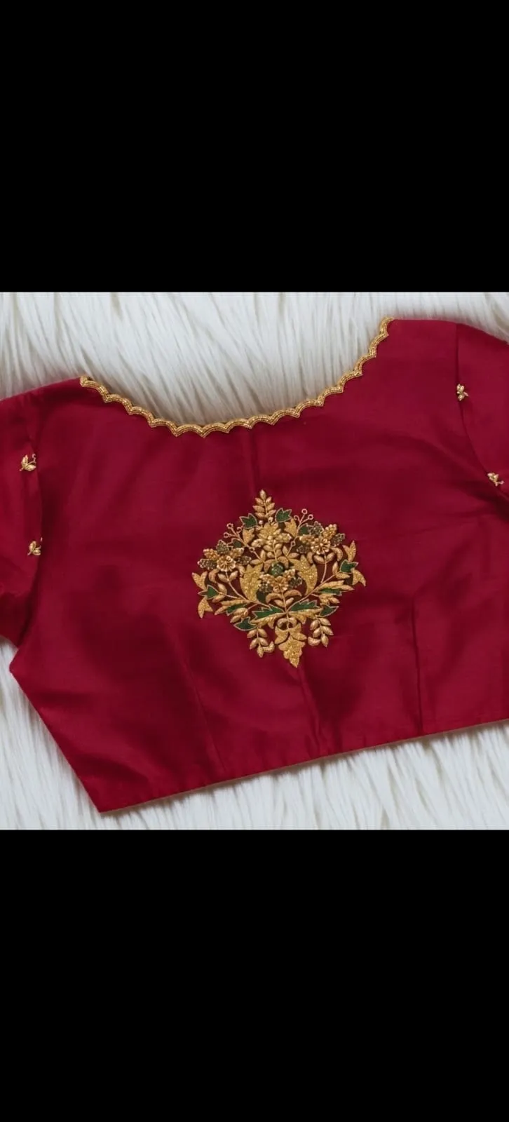 Maroon Designer Maggam Work Blouse | Silk Blouse Online