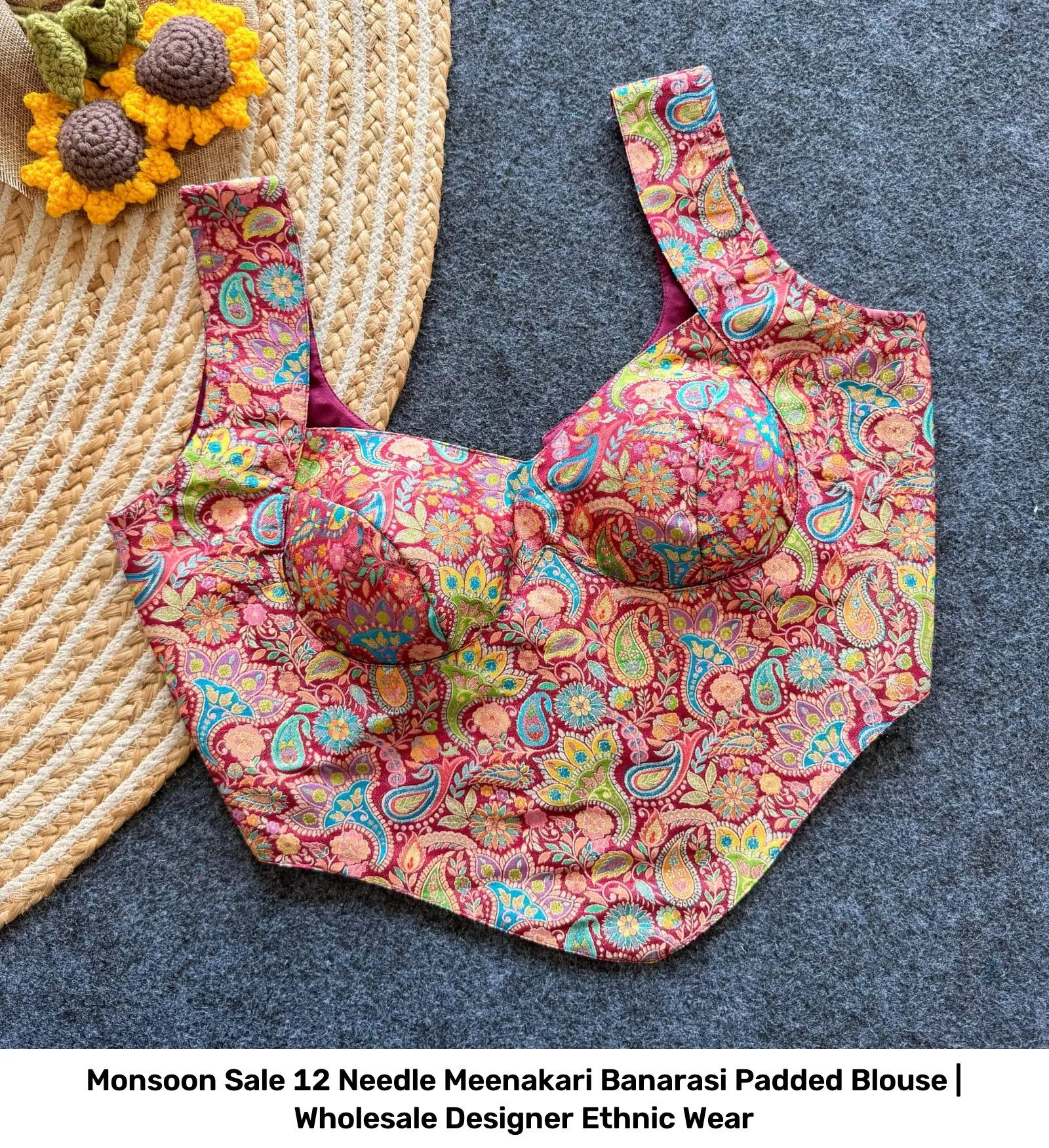Monsoon Sale 12 Needle Meenakari Banarasi Padded Blouse | Wholesale Designer Ethnic Wear 2