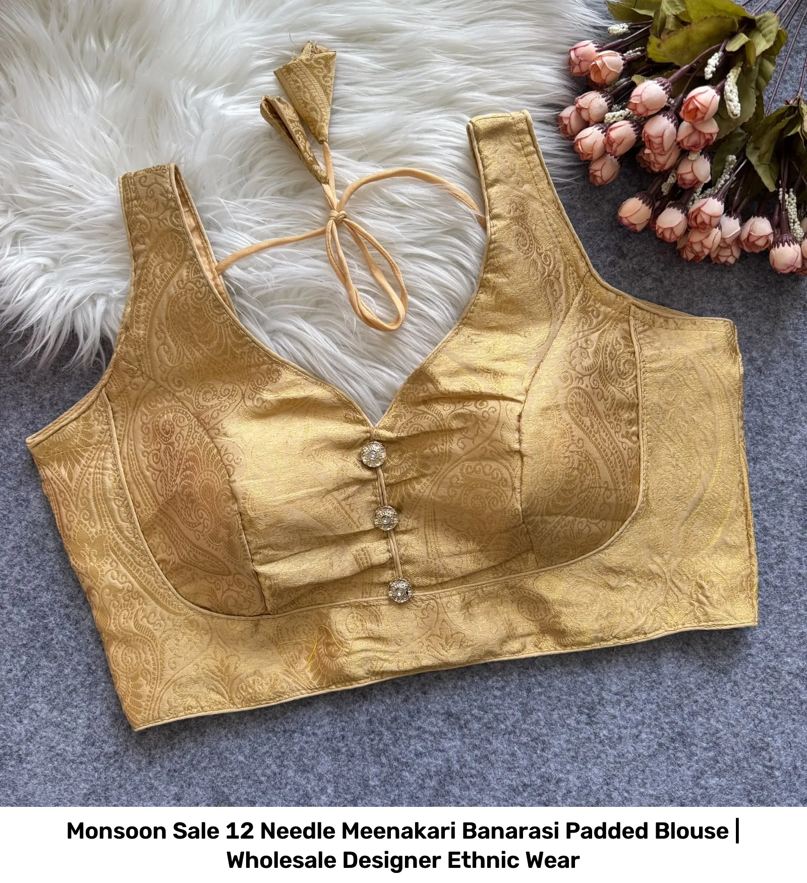 Monsoon Sale 12 Needle Meenakari Banarasi Padded Blouse | Wholesale Designer Ethnic Wear 6