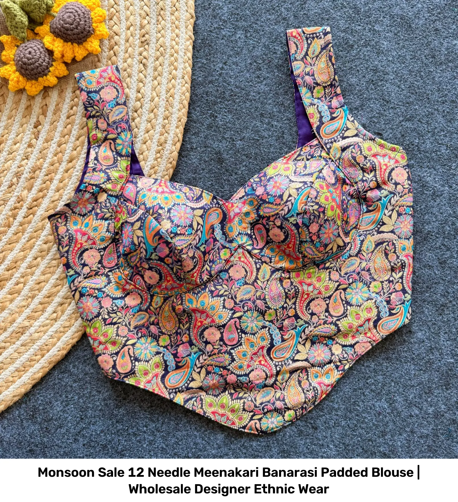 Monsoon Sale 12 Needle Meenakari Banarasi Padded Blouse | Wholesale Designer Ethnic Wear 7