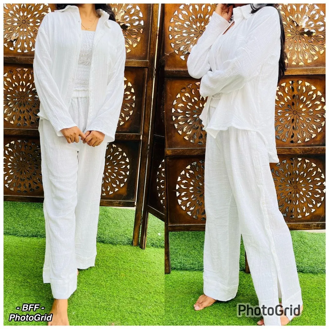 Mulmul Cotton Gauze 3-Piece Co-Ord Set