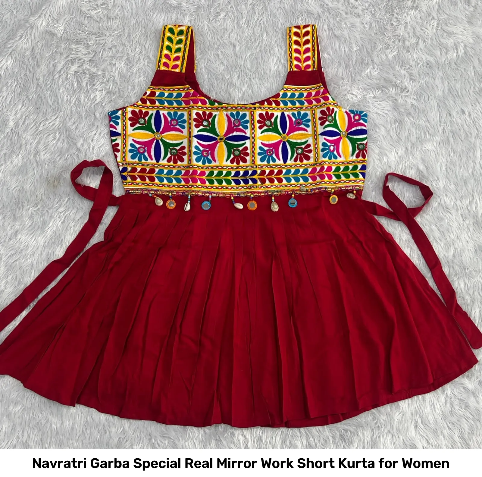 Navratri Garba Special Real Mirror Work Short Kurta for Women 3