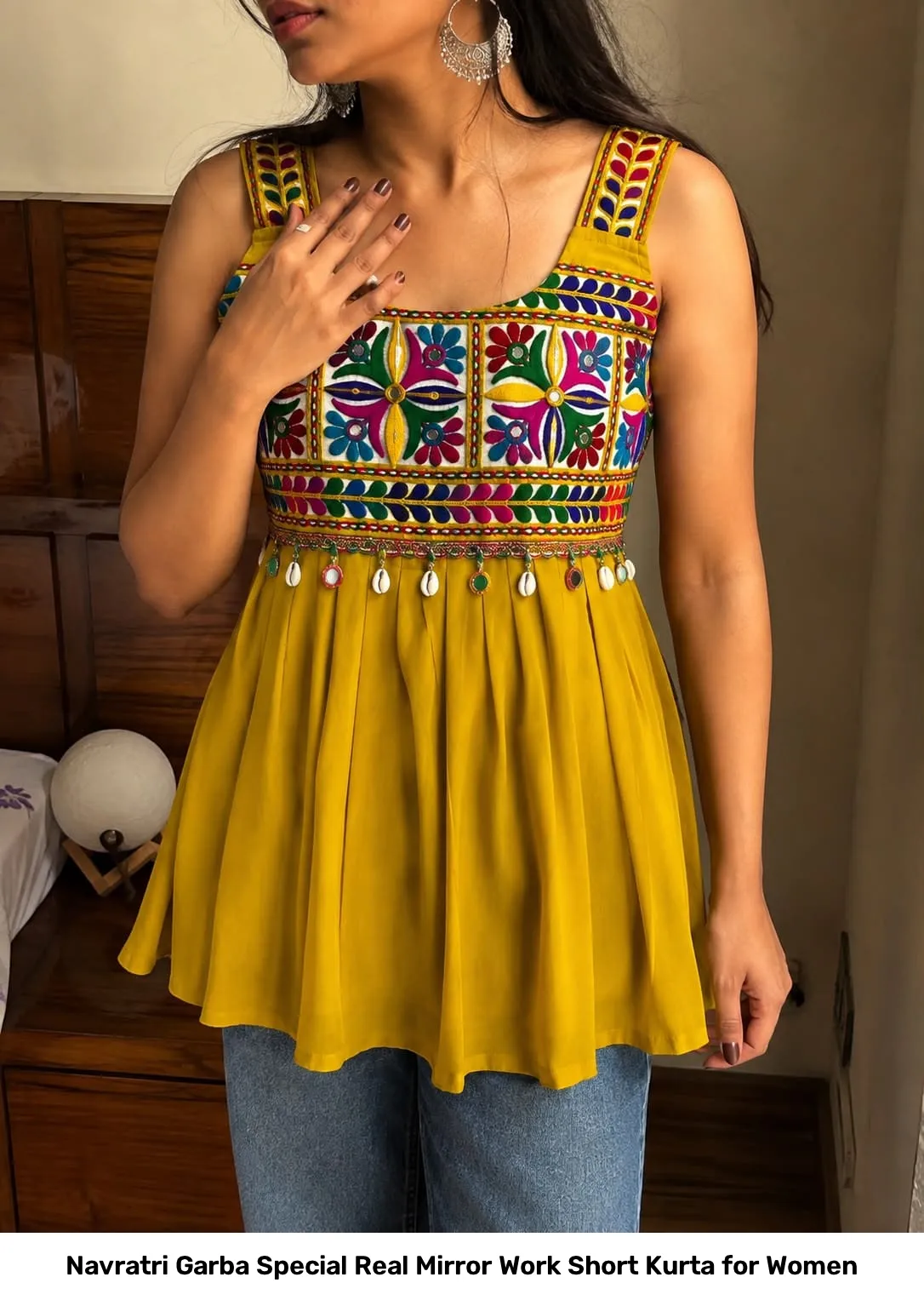Navratri Garba Special Real Mirror Work Short Kurta for Women 8