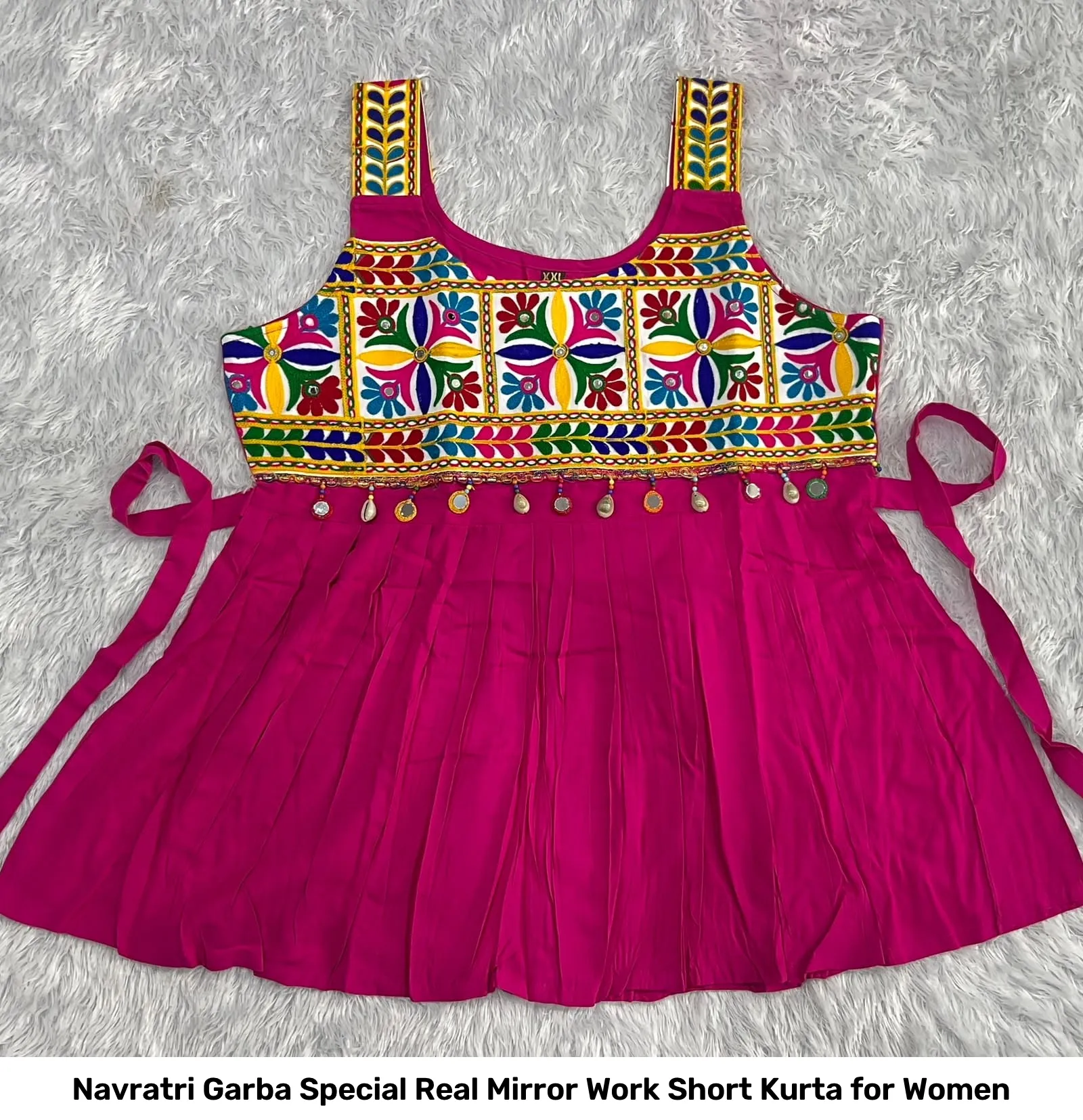 Navratri Garba Special Real Mirror Work Short Kurta for Women 9