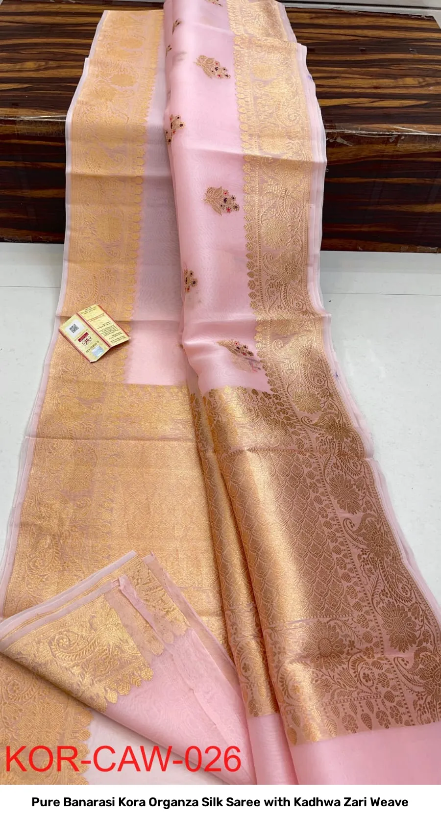 Pure Banarasi Kora Organza Silk Saree with Kadhwa Zari Weave 11