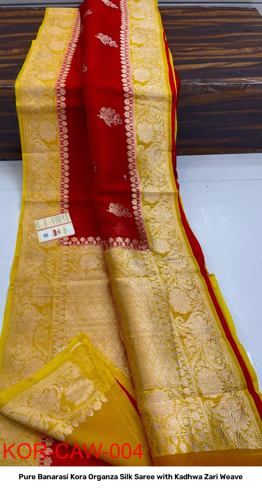 Pure Banarasi Kora Organza Silk Saree with Kadhwa Zari Weave 13