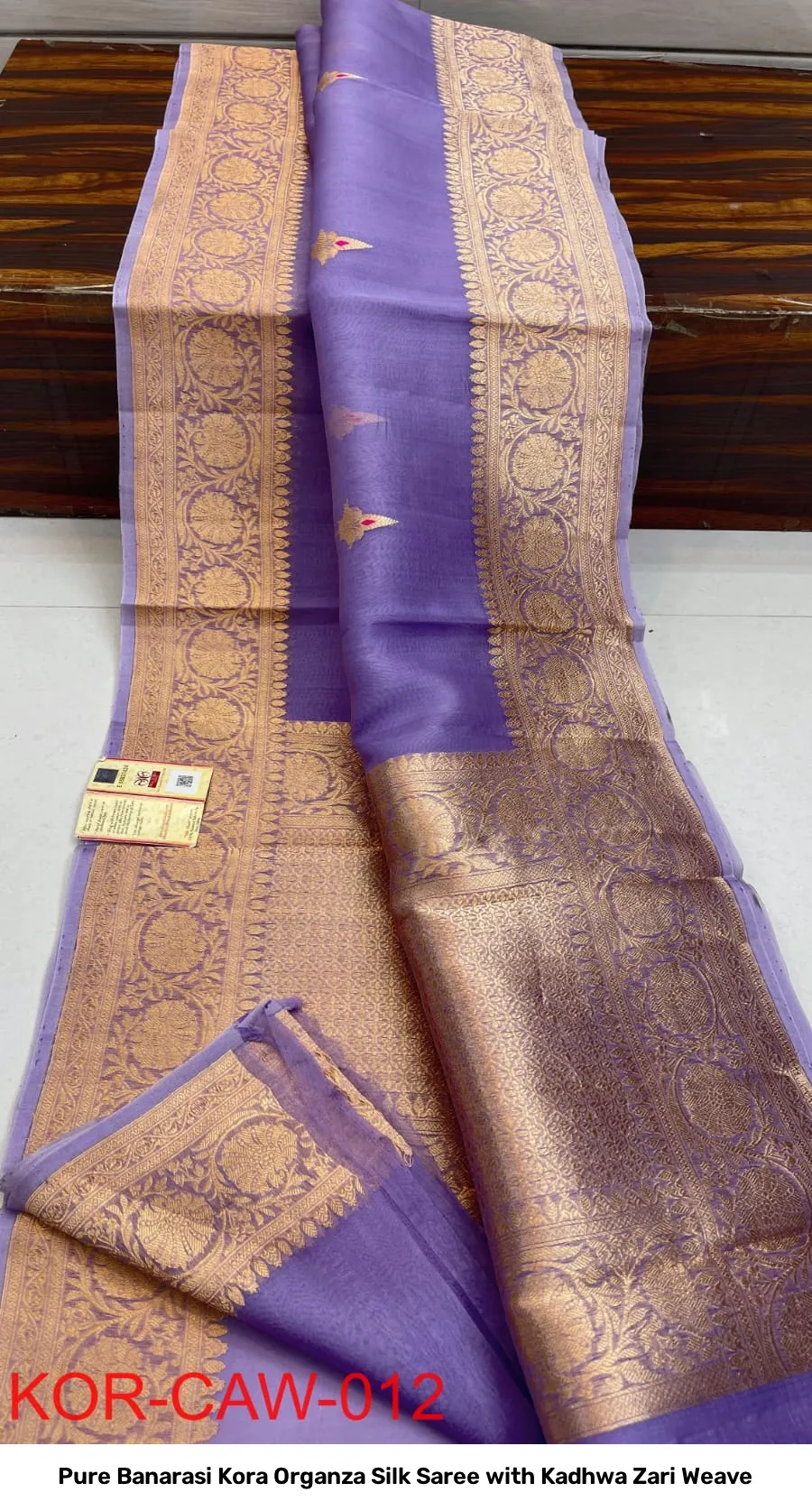 Pure Banarasi Kora Organza Silk Saree with Kadhwa Zari Weave 14