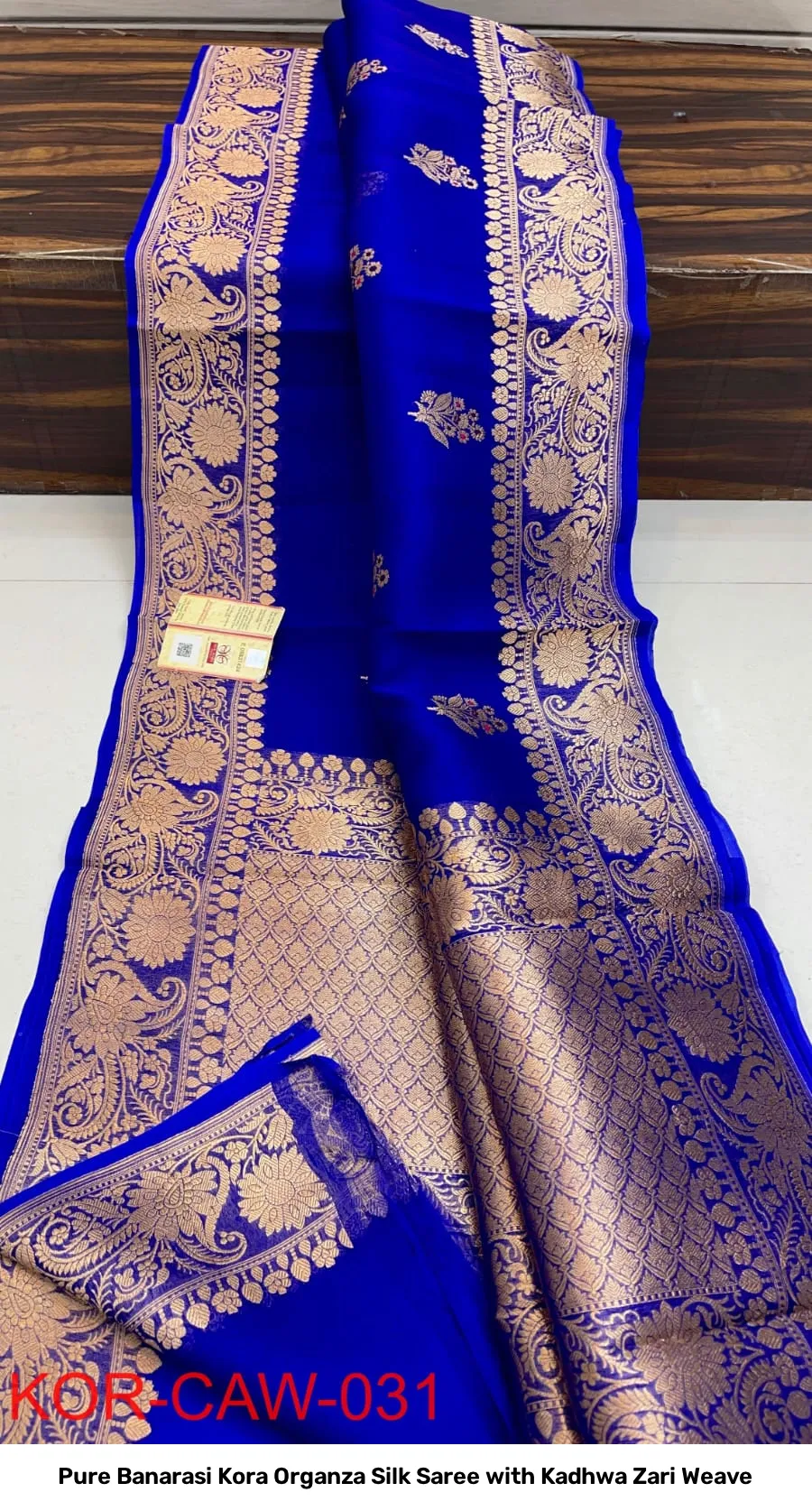 Pure Banarasi Kora Organza Silk Saree with Kadhwa Zari Weave 15