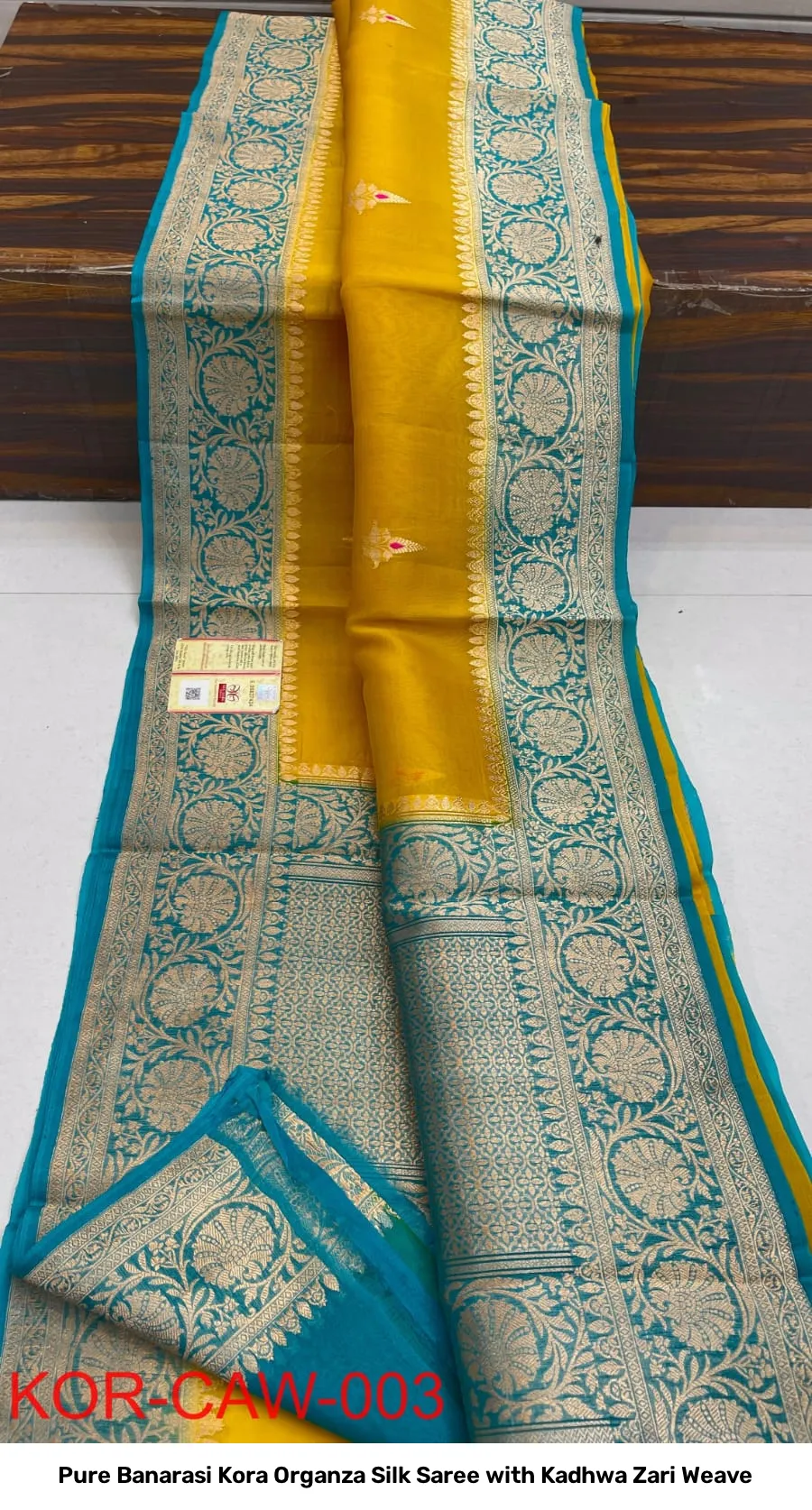 Pure Banarasi Kora Organza Silk Saree with Kadhwa Zari Weave 17