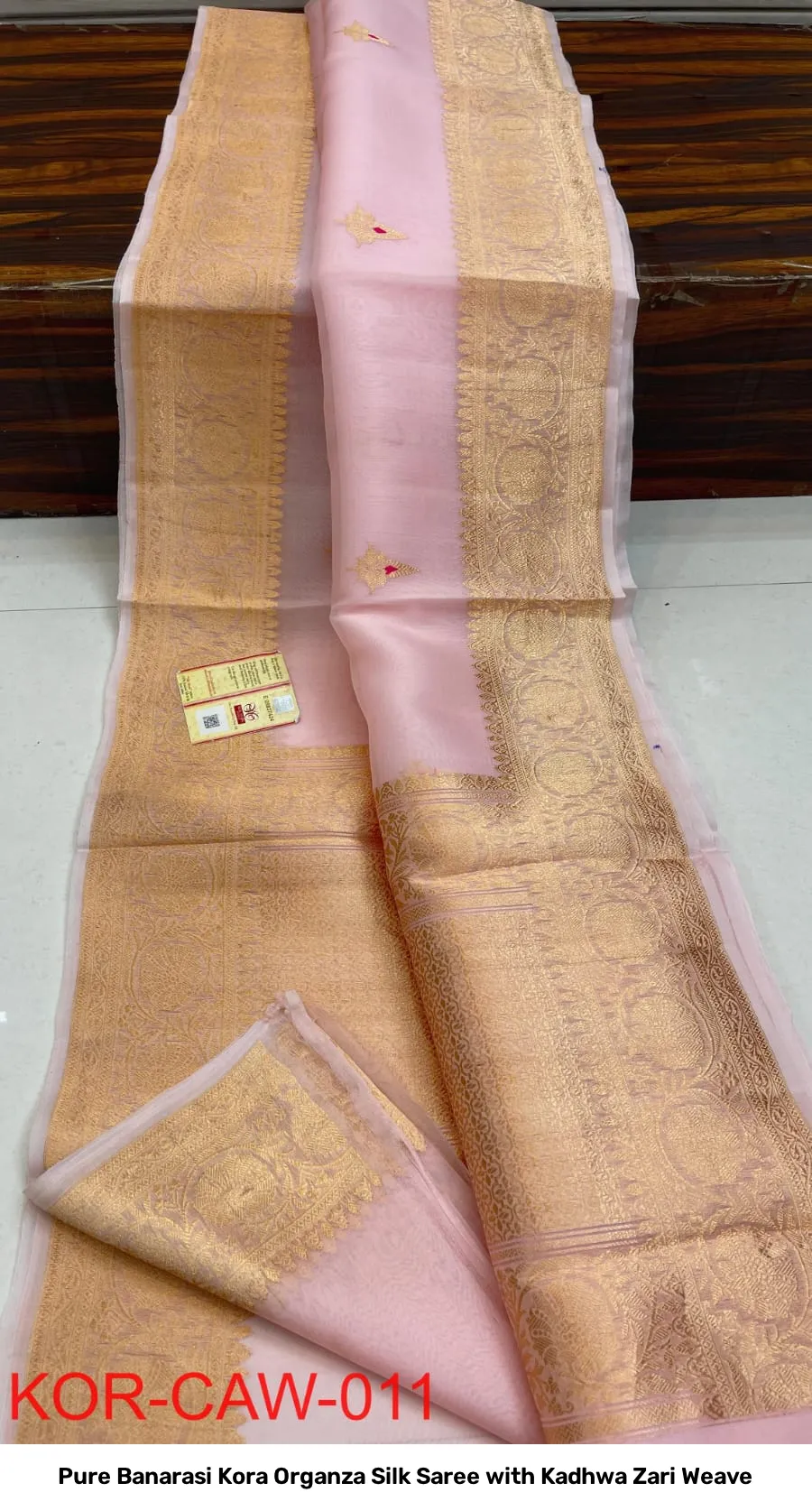 Pure Banarasi Kora Organza Silk Saree with Kadhwa Zari Weave 20