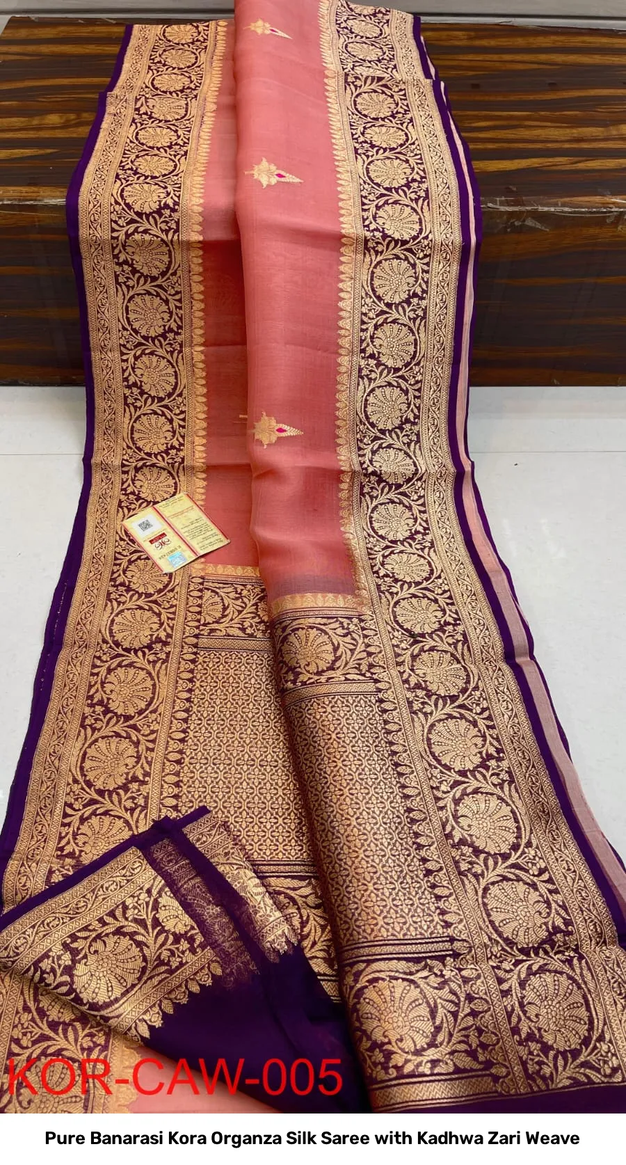 Pure Banarasi Kora Organza Silk Saree with Kadhwa Zari Weave 21