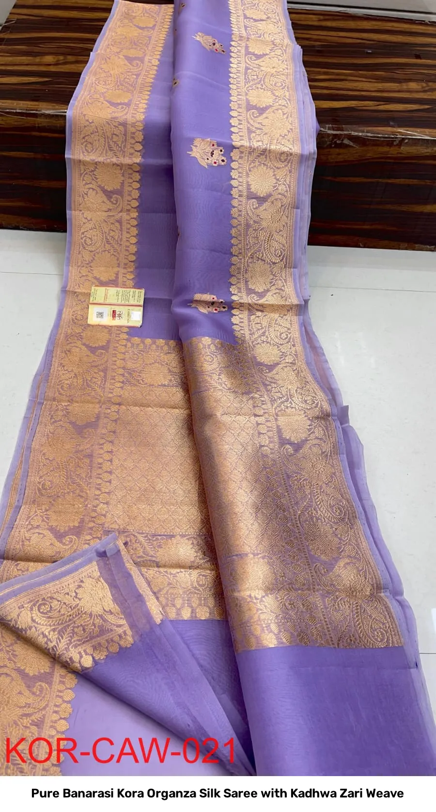 Pure Banarasi Kora Organza Silk Saree with Kadhwa Zari Weave 22
