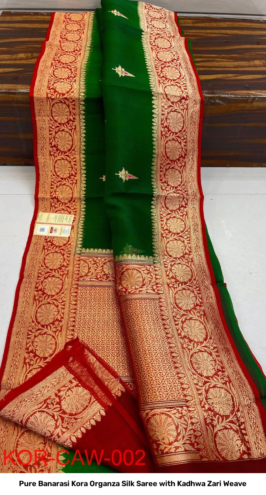 Pure Banarasi Kora Organza Silk Saree with Kadhwa Zari Weave 23