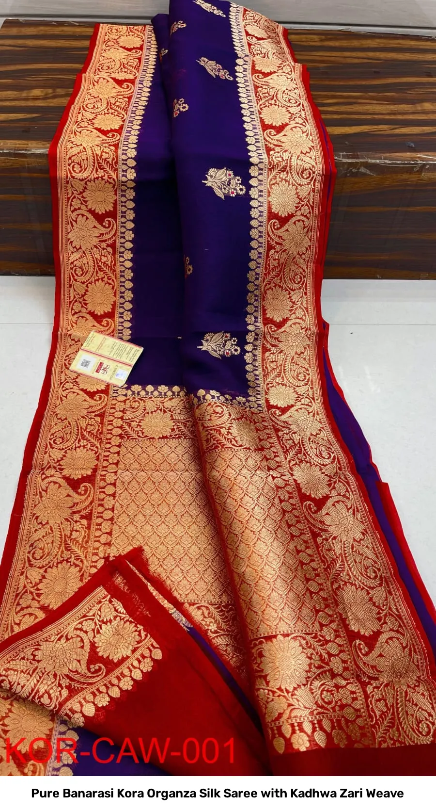 Pure Banarasi Kora Organza Silk Saree with Kadhwa Zari Weave 28