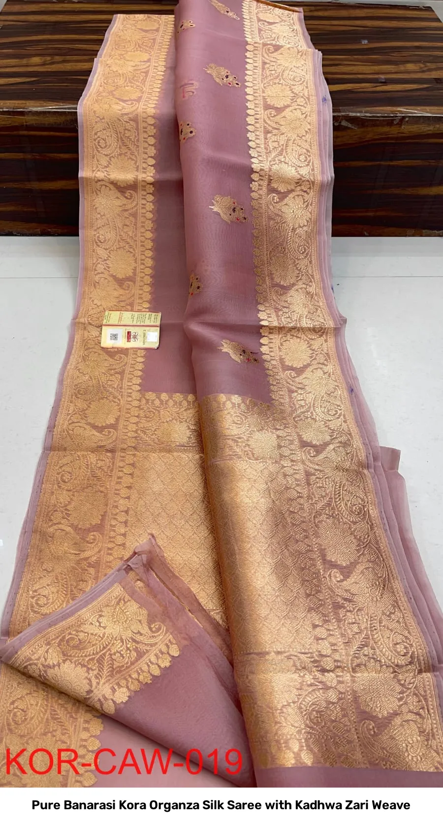 Pure Banarasi Kora Organza Silk Saree with Kadhwa Zari Weave 8
