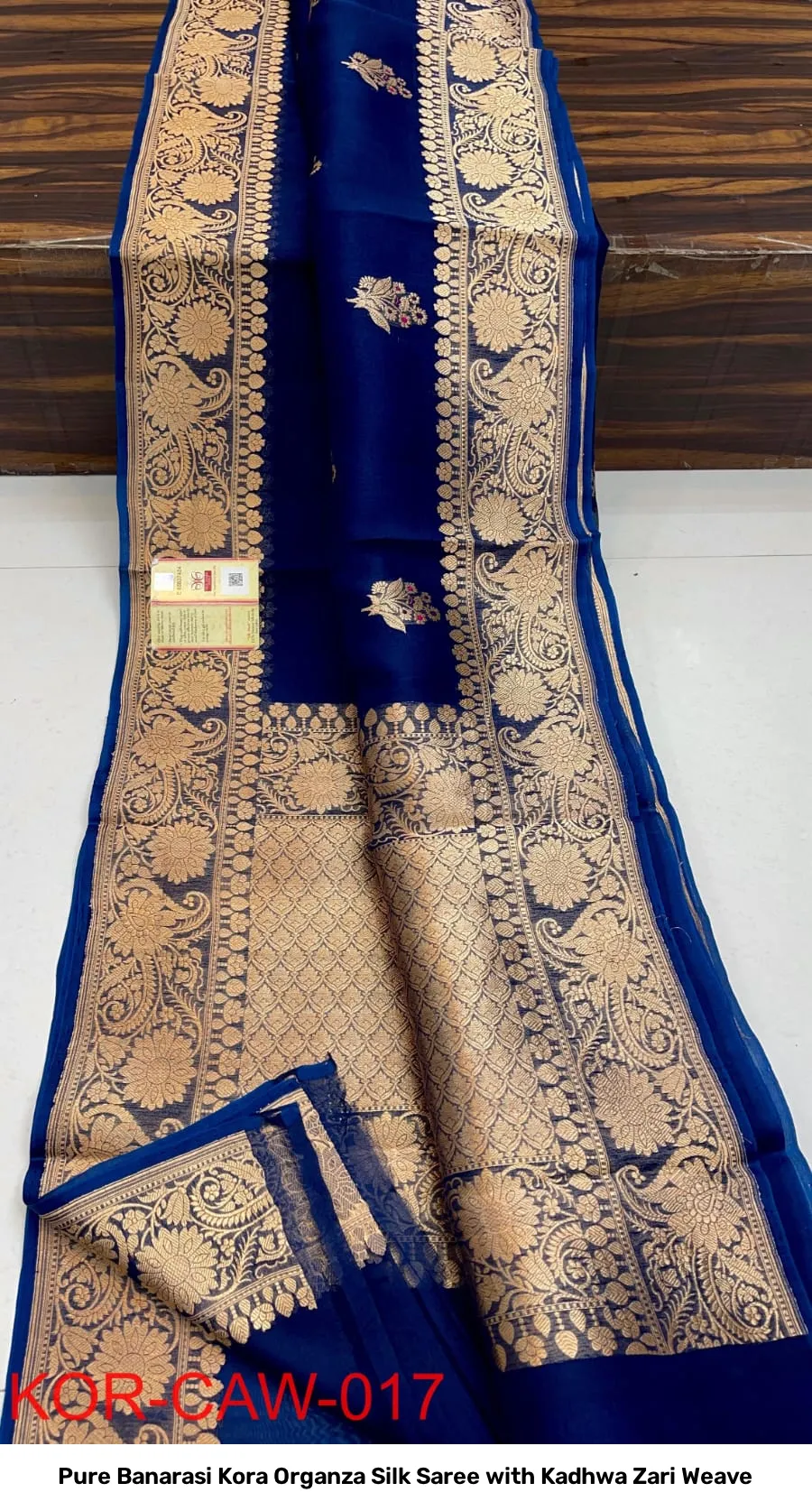 Pure Banarasi Kora Organza Silk Saree with Kadhwa Zari Weave 9