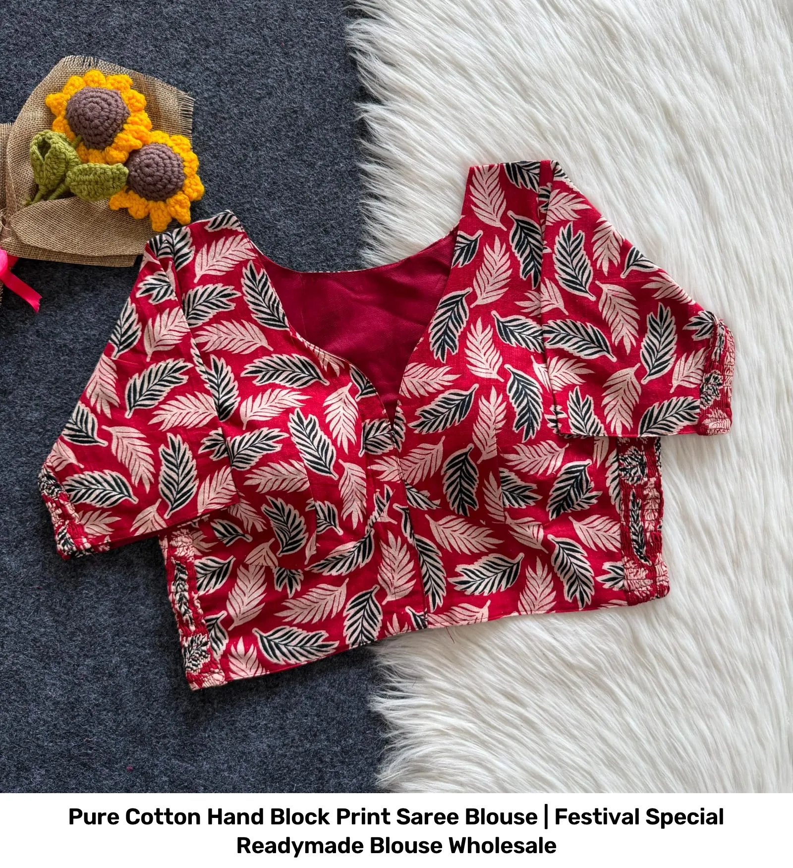 Pure Cotton Hand Block Print Saree Blouse | Festival Special Readymade Blouse Wholesale 19