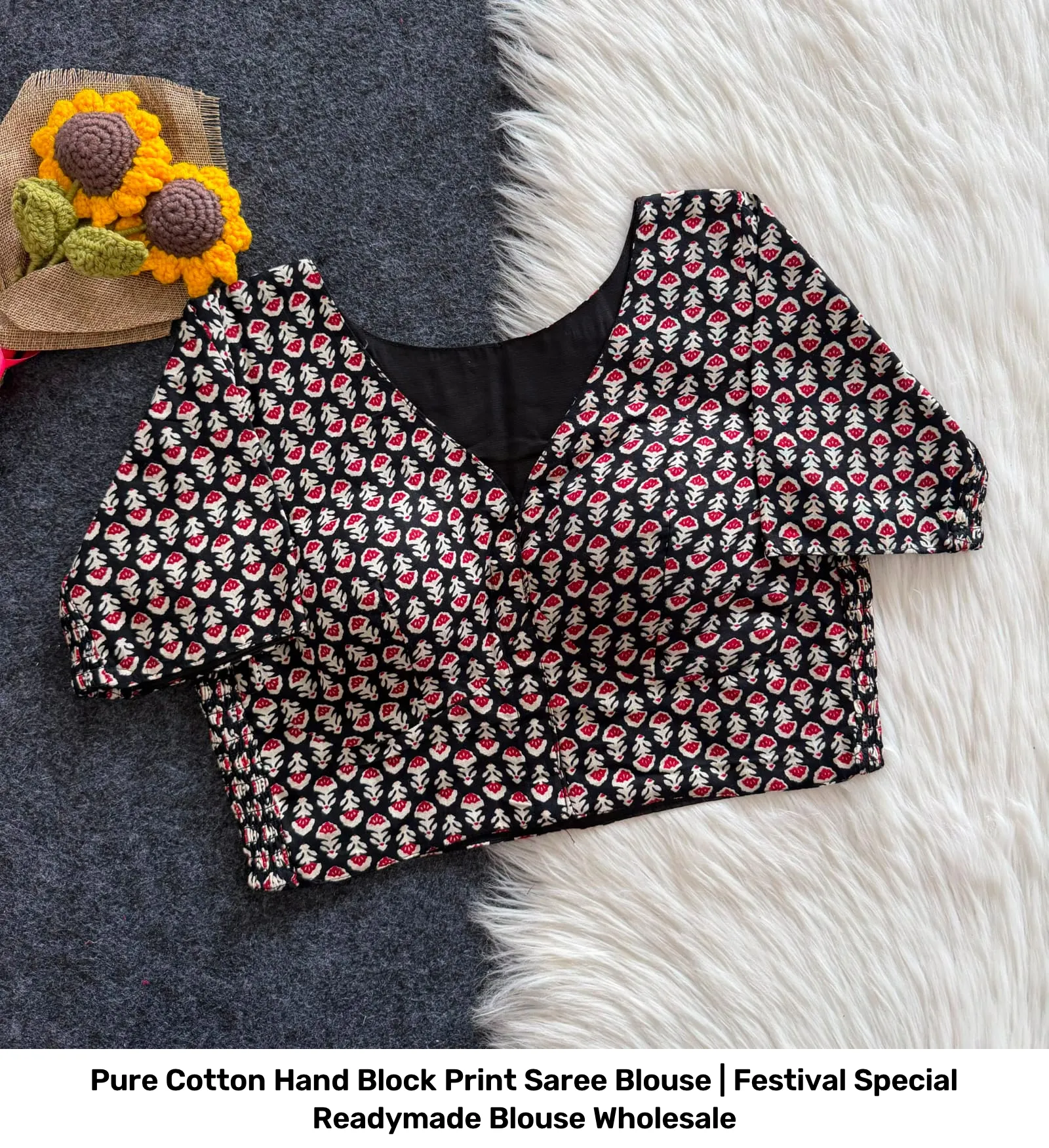 Pure Cotton Hand Block Print Saree Blouse | Festival Special Readymade Blouse Wholesale 20