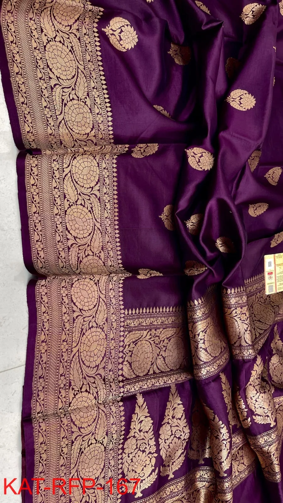 Pure Handloom Banarasi Katan Silk Saree with Resham Buta Weave | Silk Mark Certified