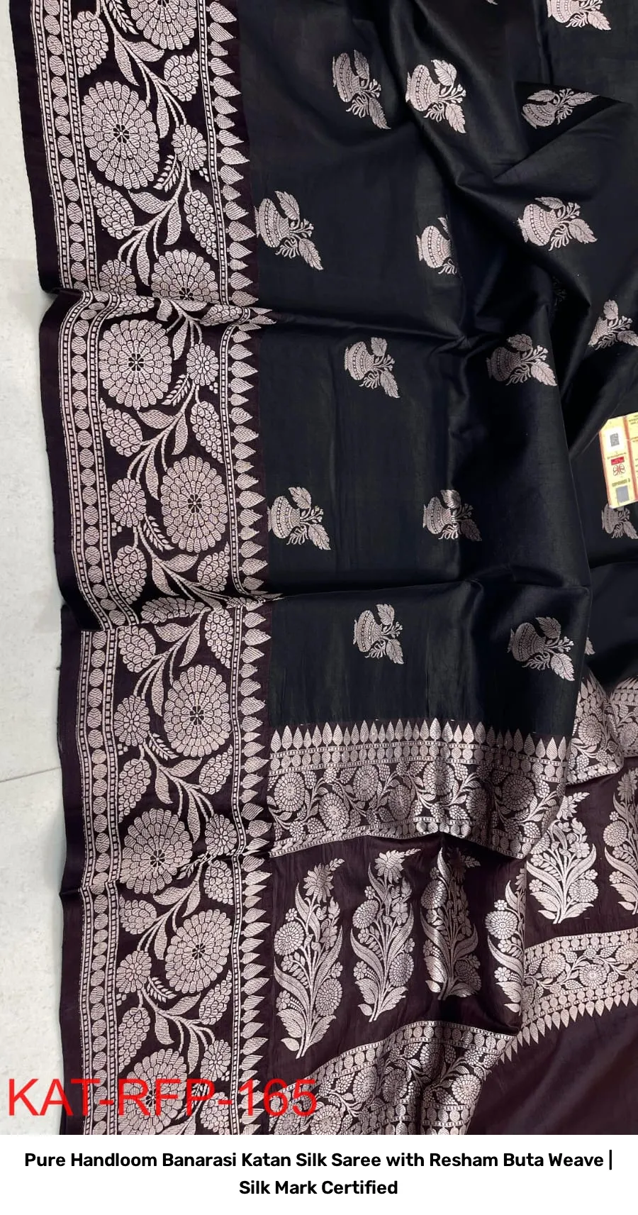 Pure Handloom Banarasi Katan Silk Saree with Resham Buta Weave | Silk Mark Certified 10