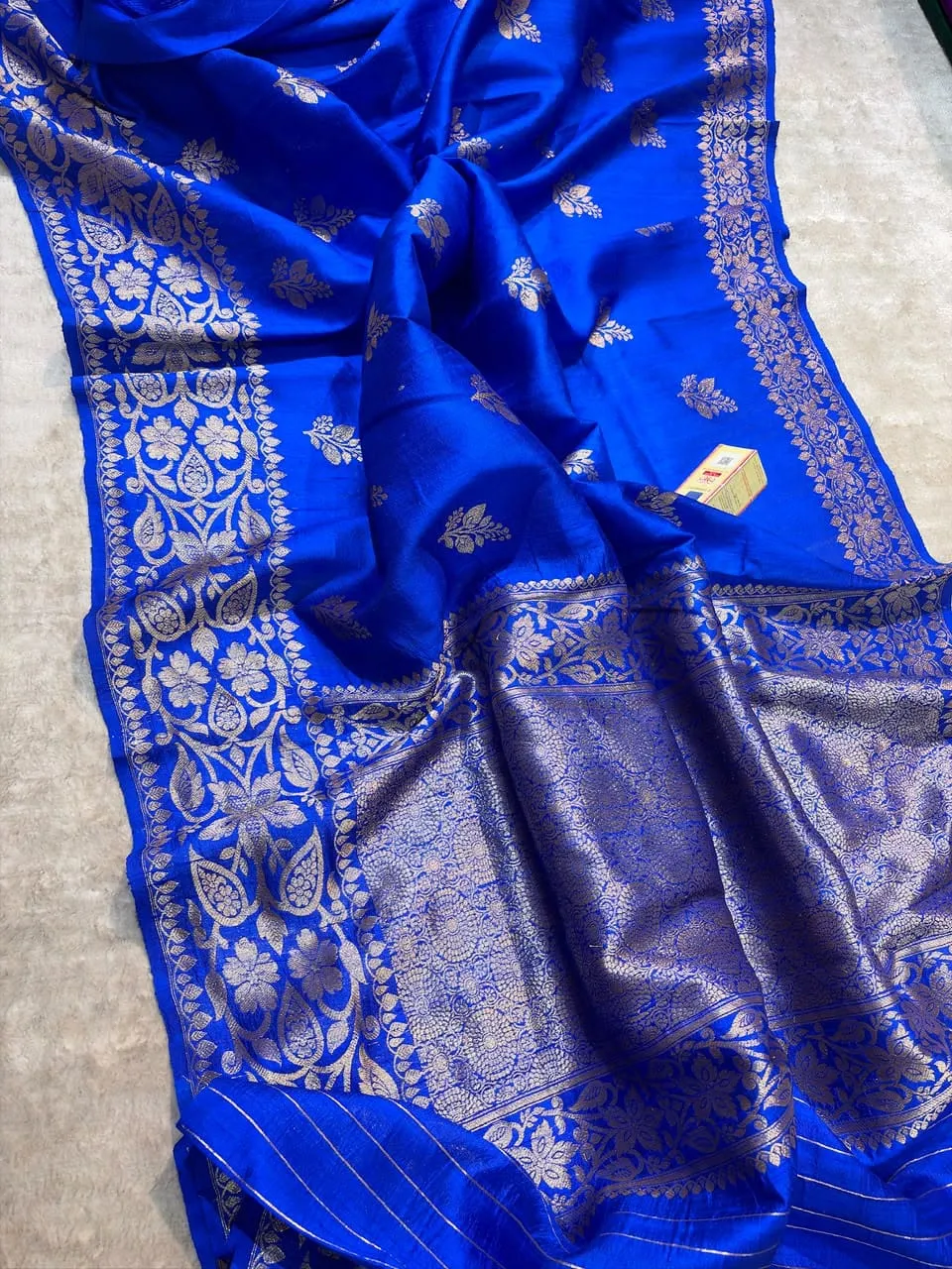 Pure Handloom Banarasi Raw Silk Saree with Antique Kaduwa Zari Work | Silk Mark Certified