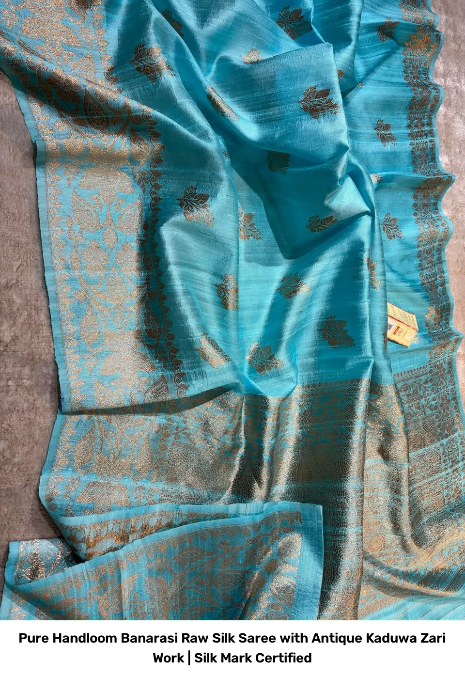 Pure Handloom Banarasi Raw Silk Saree with Antique Kaduwa Zari Work | Silk Mark Certified 21