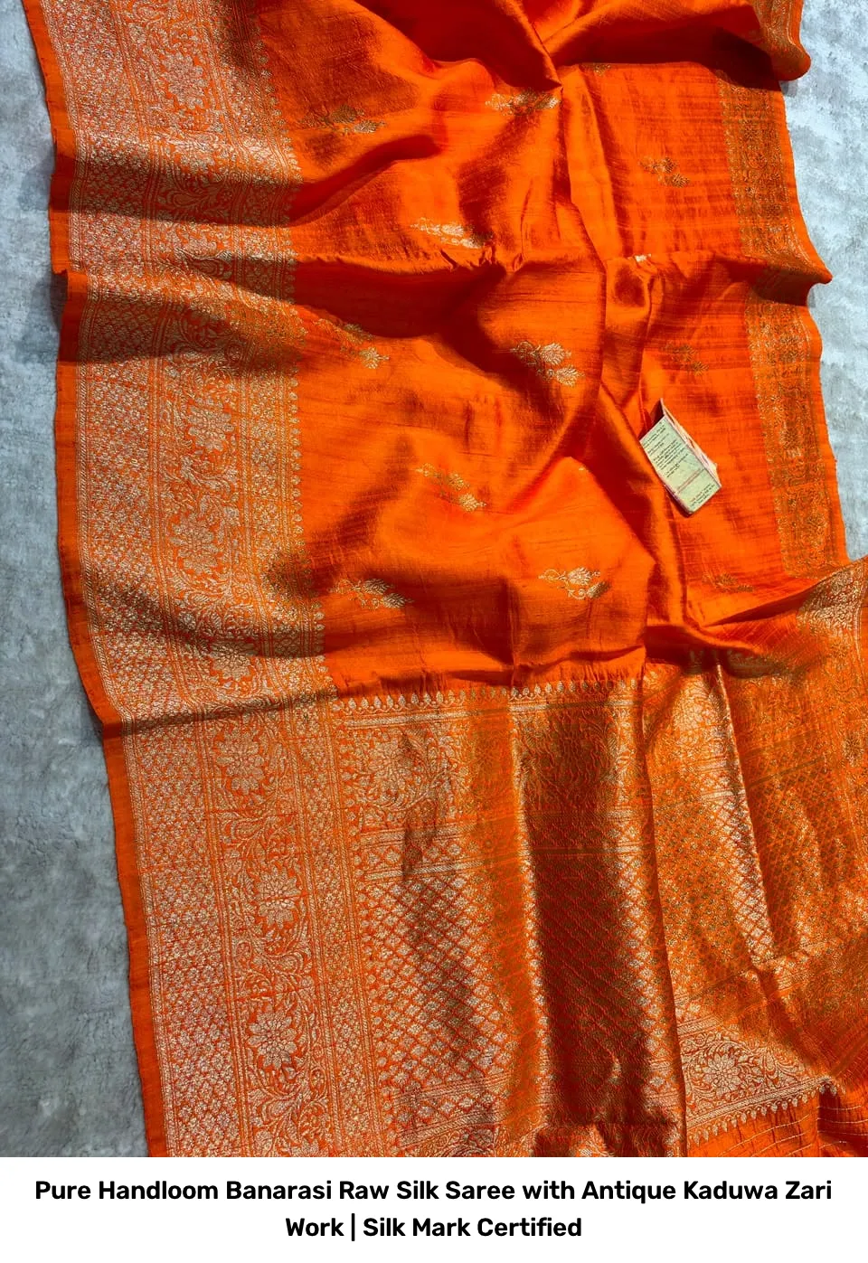 Pure Handloom Banarasi Raw Silk Saree with Antique Kaduwa Zari Work | Silk Mark Certified 5
