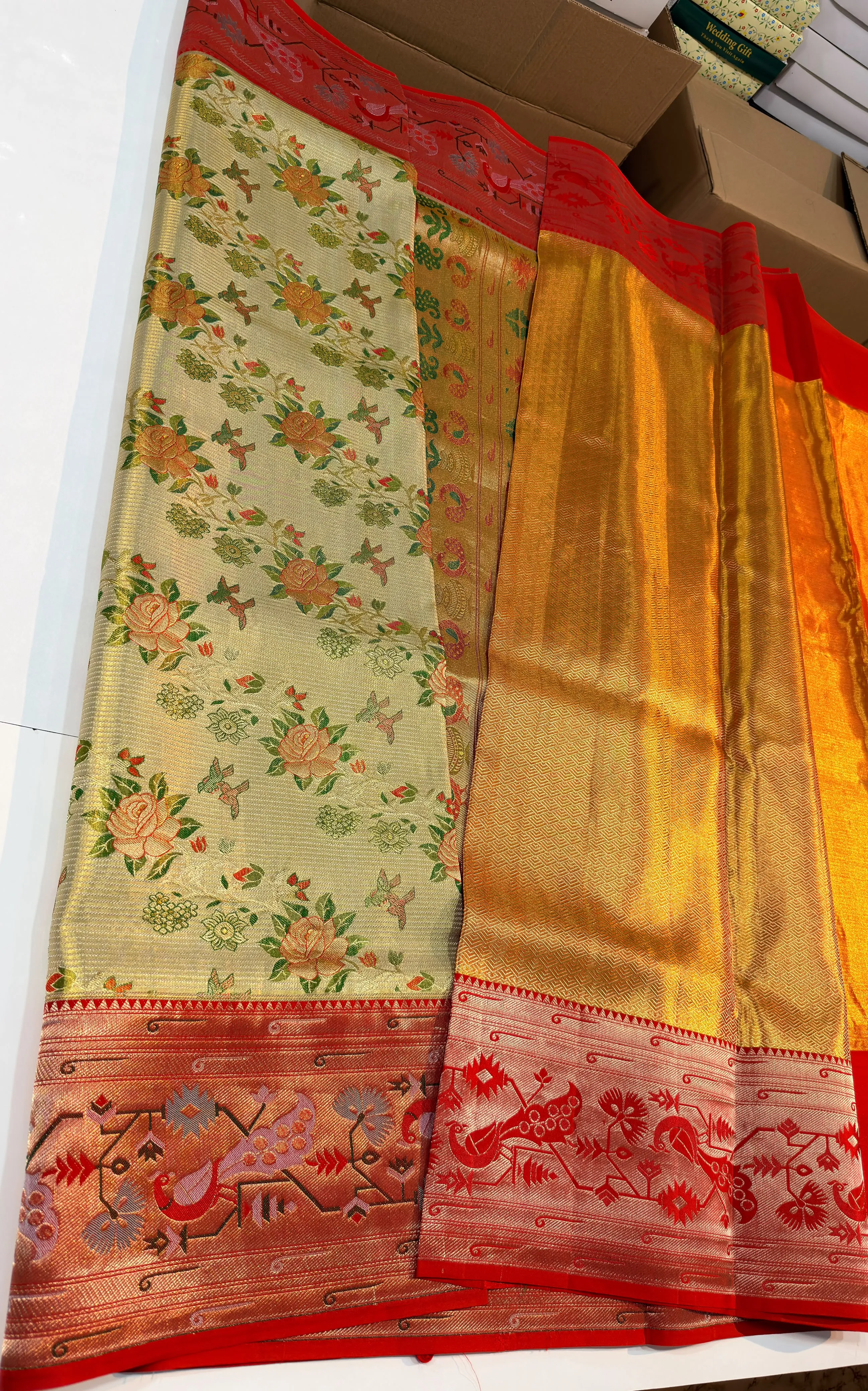 Pure Handloom Bridal Silk Saree with Meenakari Floral Jaal & Peacock Paithani Border | Silk Mark Certified